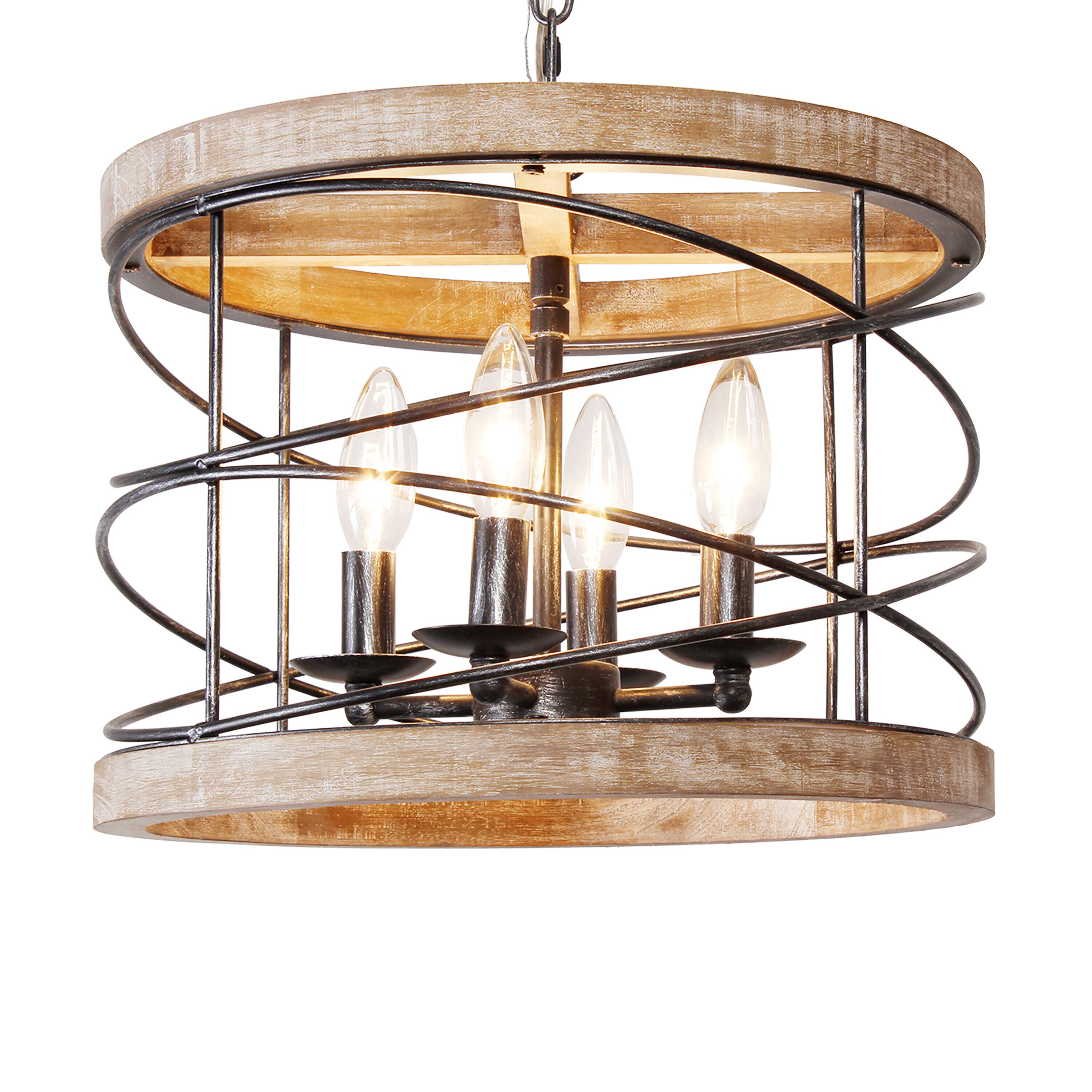 Oaks Decor Farmhouse 5-Light Cage Rustic Chandelier, Adjustable Height ...