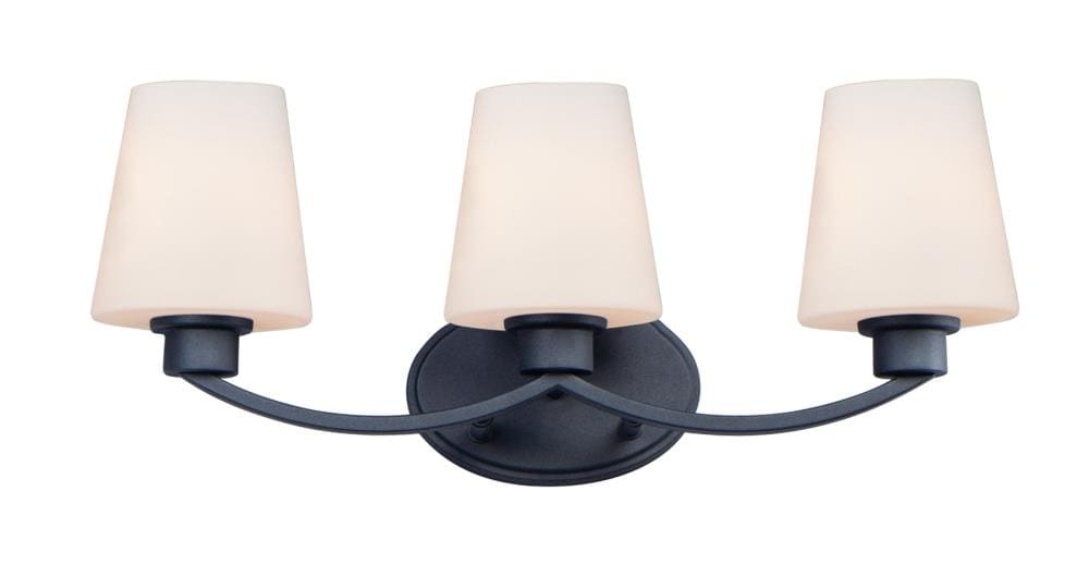 Maxim Lighting 11833SWBK Shelter 22-in 3 -Light Matte Black Rustic Vanity light