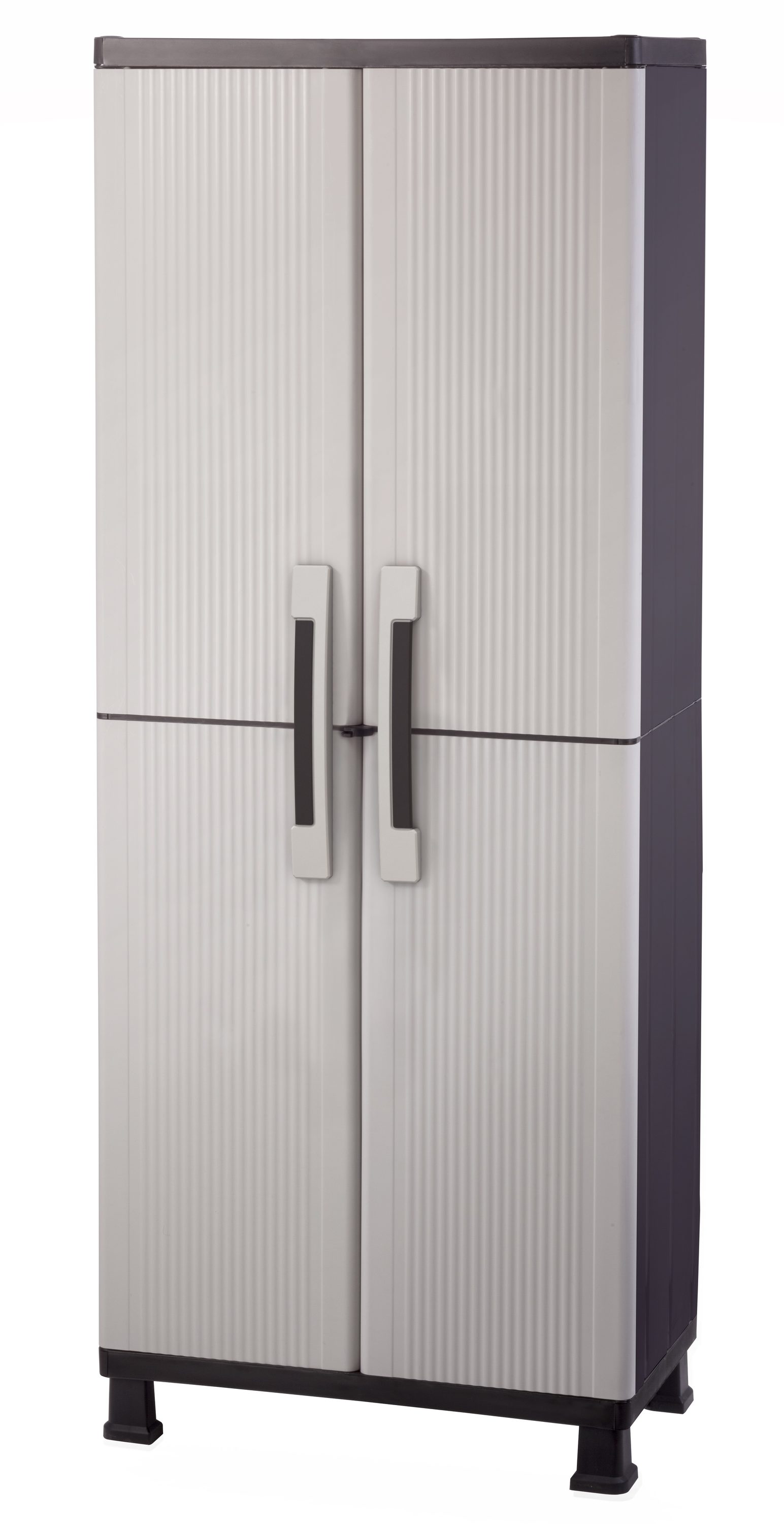 Garage Cabinet Storage 4 Adjustable Shelves 2 Doors Keter Plastic Freestanding 