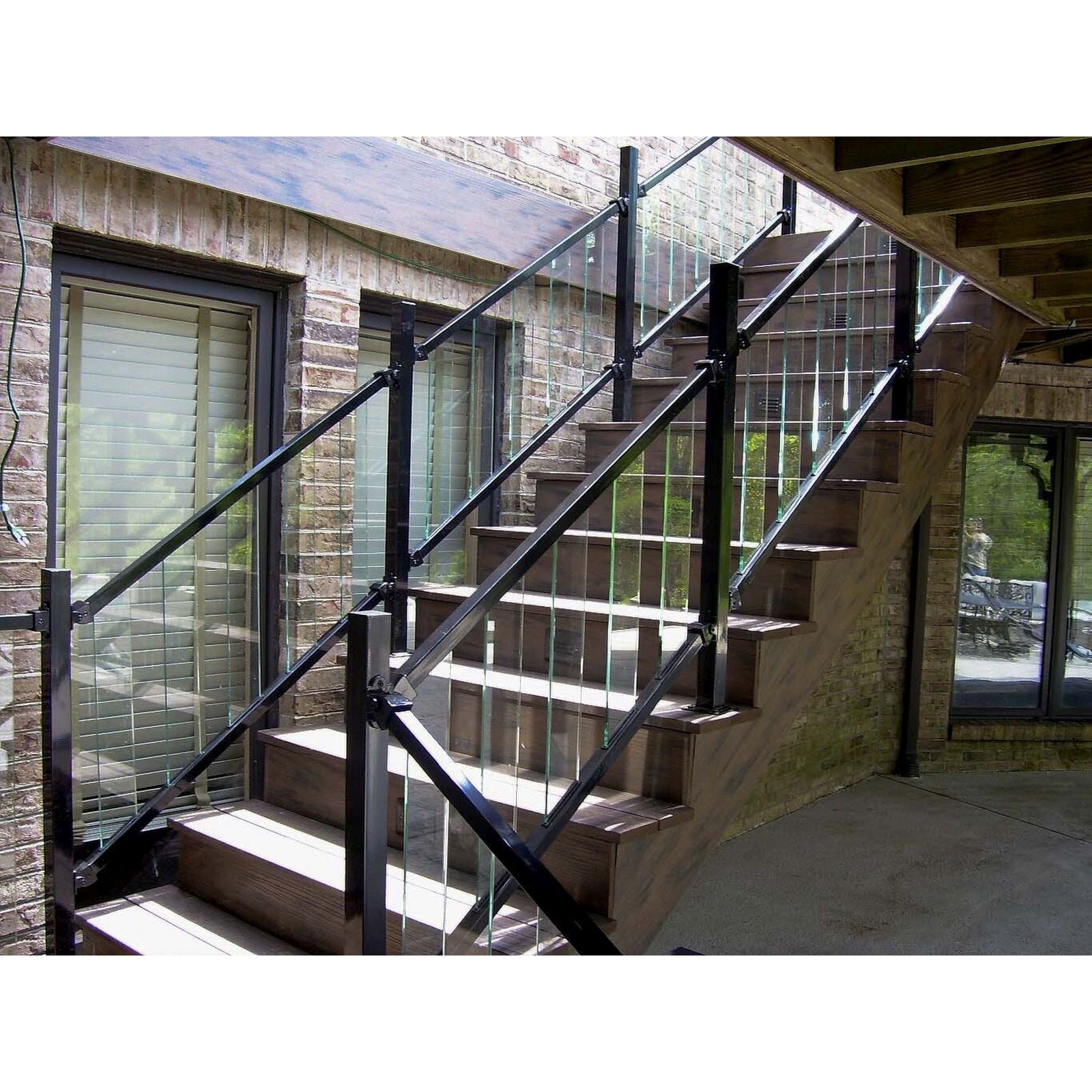 Fortress Building Products 1-1/2-in x 72-in x 1-1/4-in Pure View Black Sand Aluminum Square Deck Baluster (2-Pack)