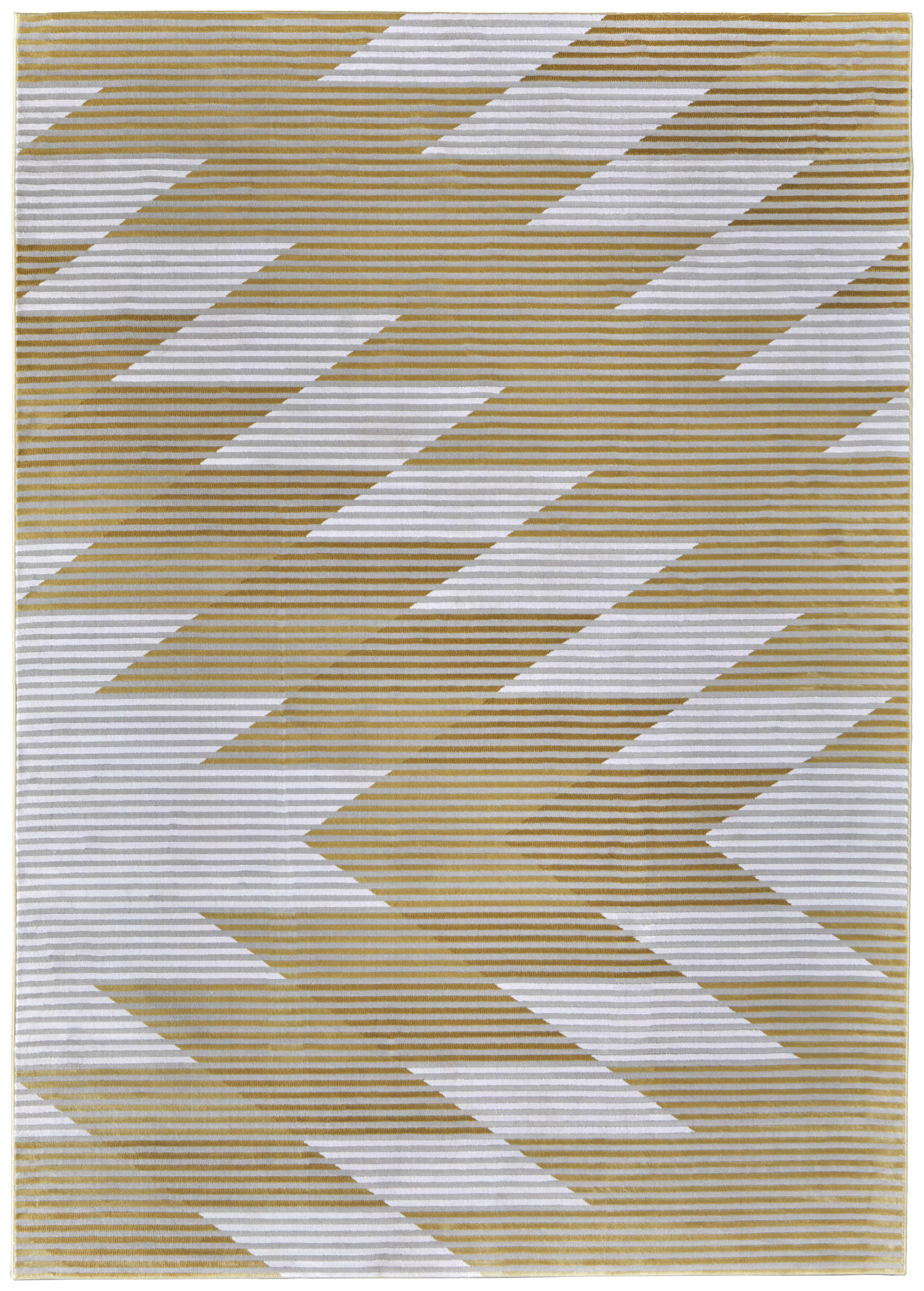 Room Envy 788R3830GRYGLDF05 6 x 9 (ft) Loomed Polypropylene Gold/Gray/White Rectangular Indoor Geometric Area rug