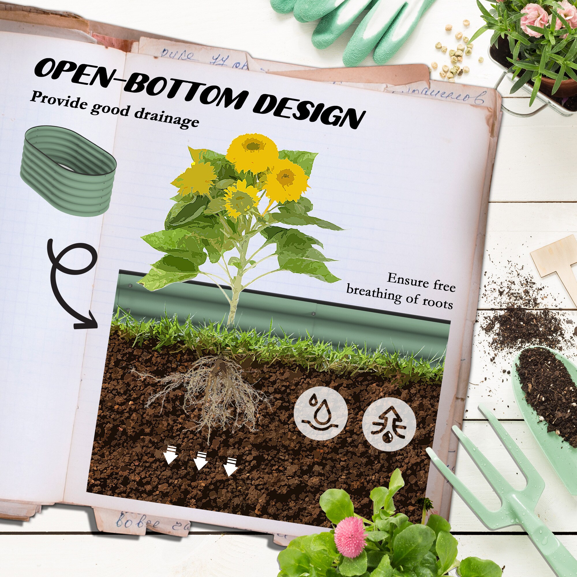Outsunny 845-980V00GN Raised-Garden-Beds - View #5