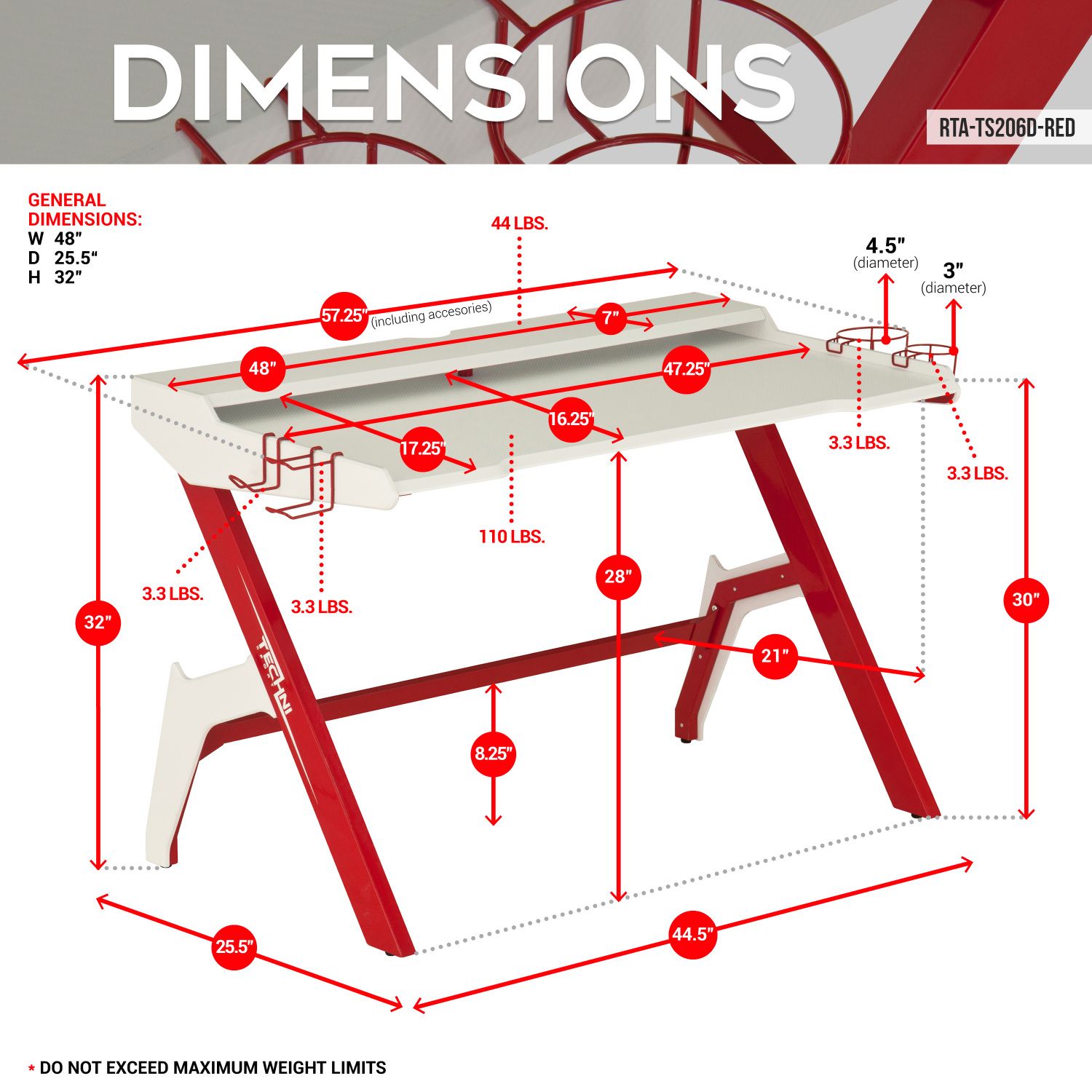 JASMODER RTA-TS206D-RED desks - View #3