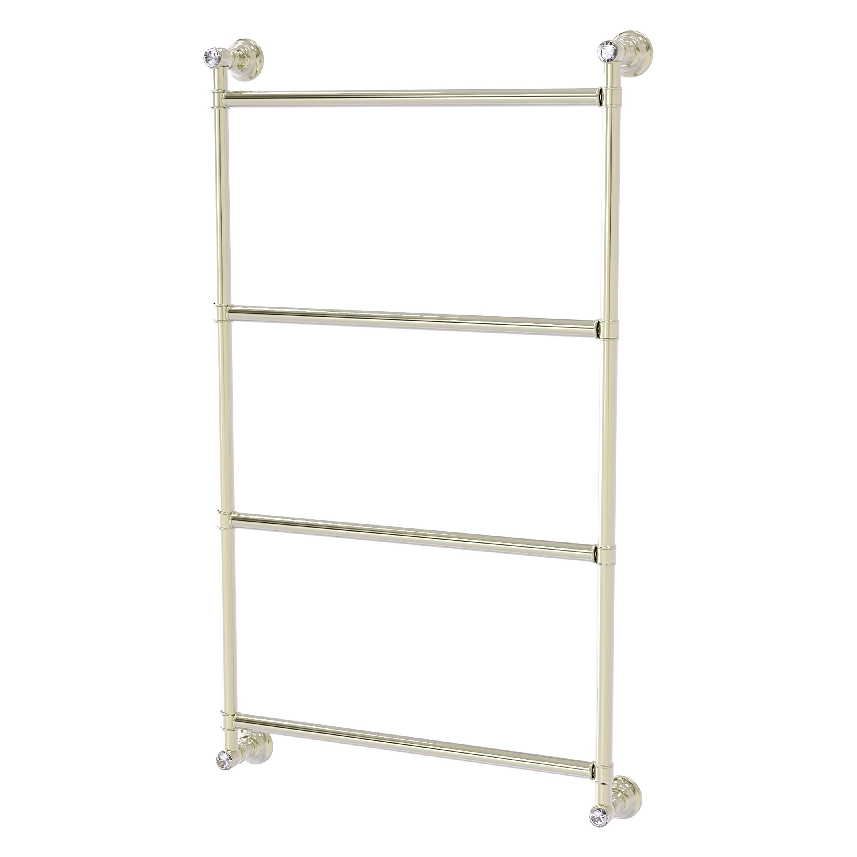 Allied Brass CC-28-30-PNI Carolina Crystal 30-in double Polished Nickel Wall mount Double Towel Bar
