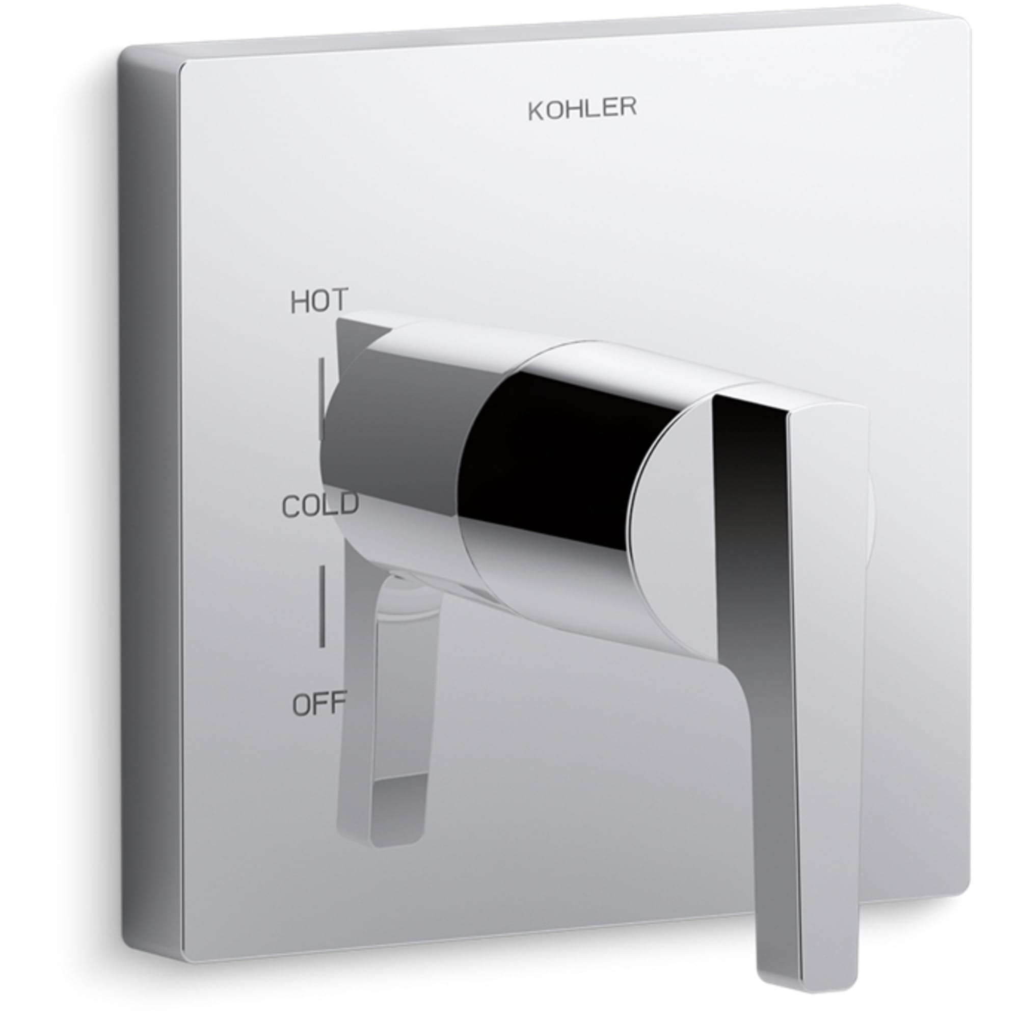 Polished Chrome Wall-Mounted Lever Valve Trim