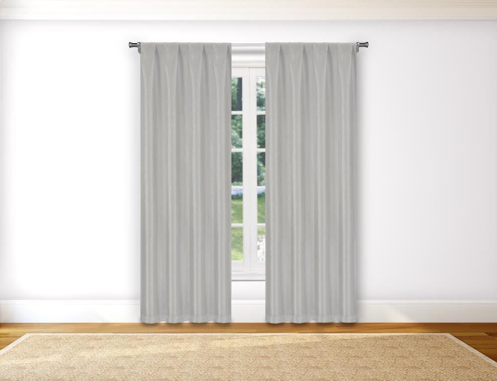 Duck River Textile MONT 14010D=12 112-in Silver Blackout Standard Lined Grommet Curtain Panel Pair