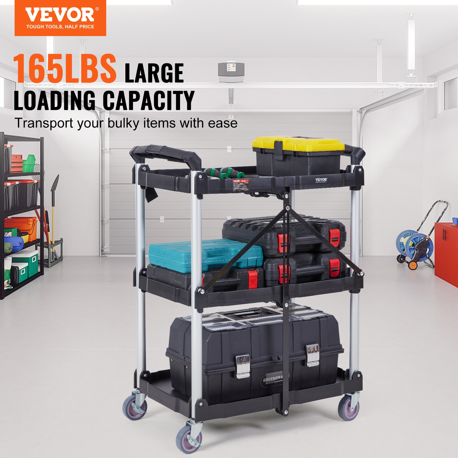 VEVOR 32.76-in-Drawer Shelf Utility Cart in the Utility Carts