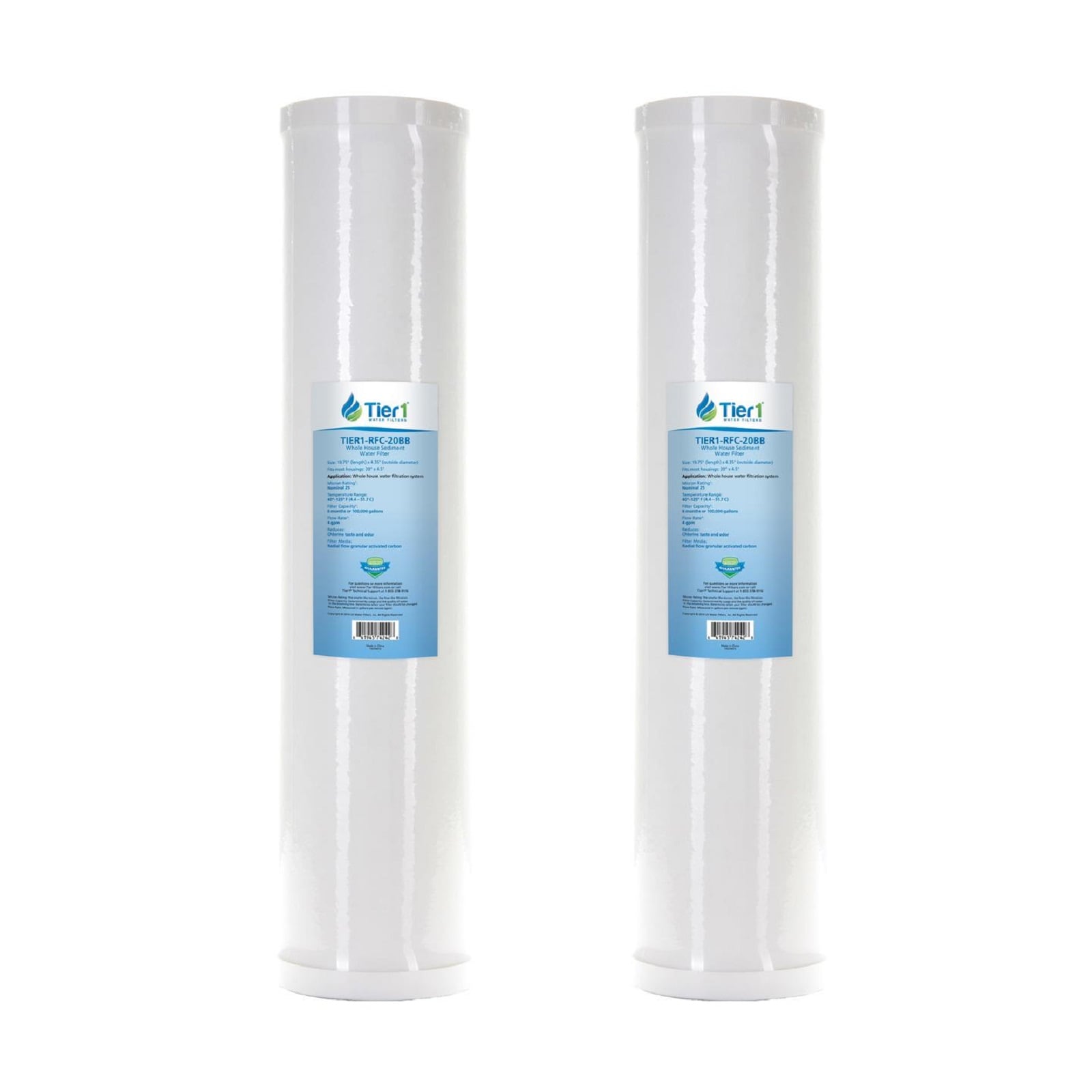 Tier1 RFC 20BB 2 PACK RFC-20BB Carbon block Whole house Replacement Filter 2 -Pack