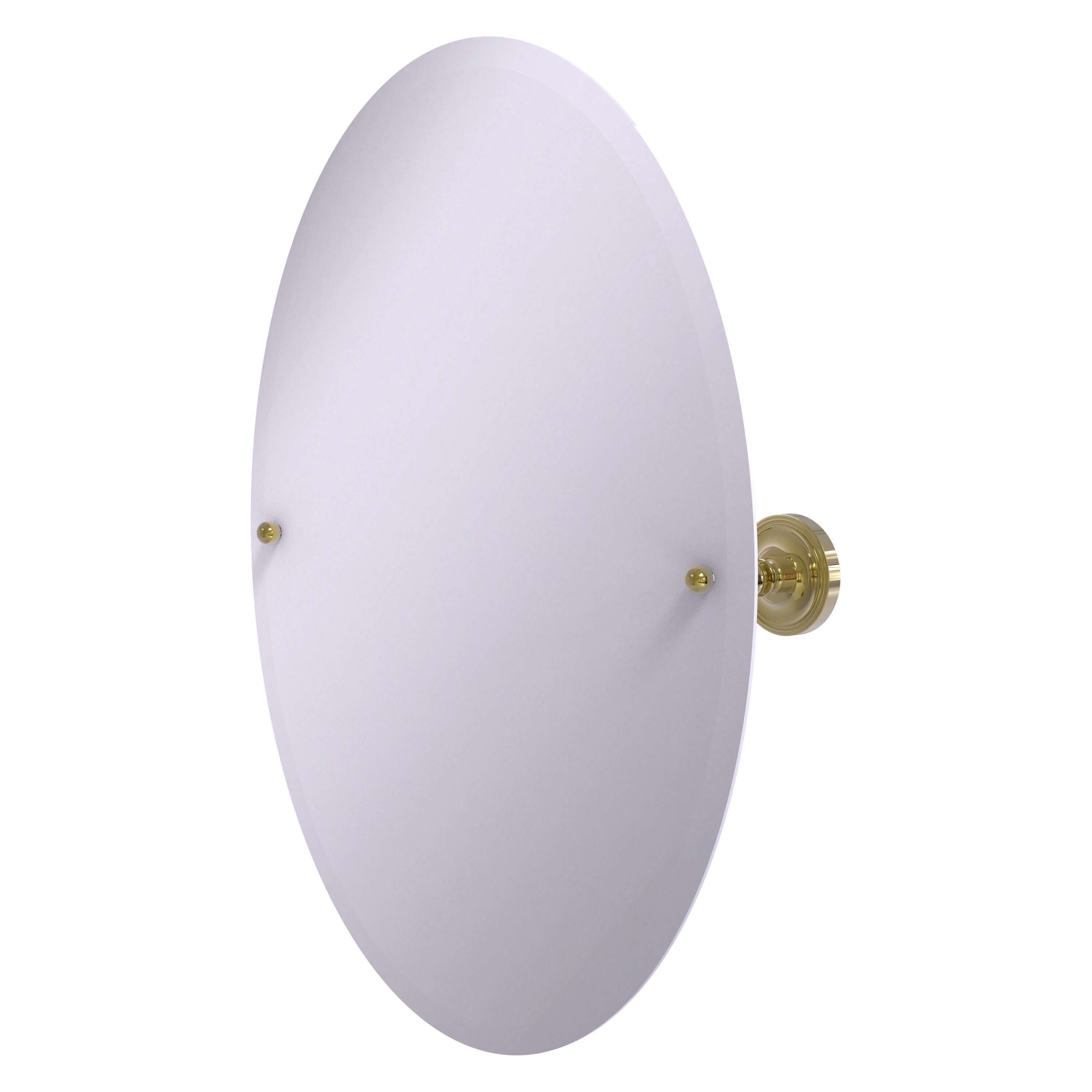Allied Brass PR-91-UNL Prestige Regal 21-Inches x 28-Inches Beveled Frameless Oval Tilting Bathroom Vanity Mirror ( Unlacquered Brass )