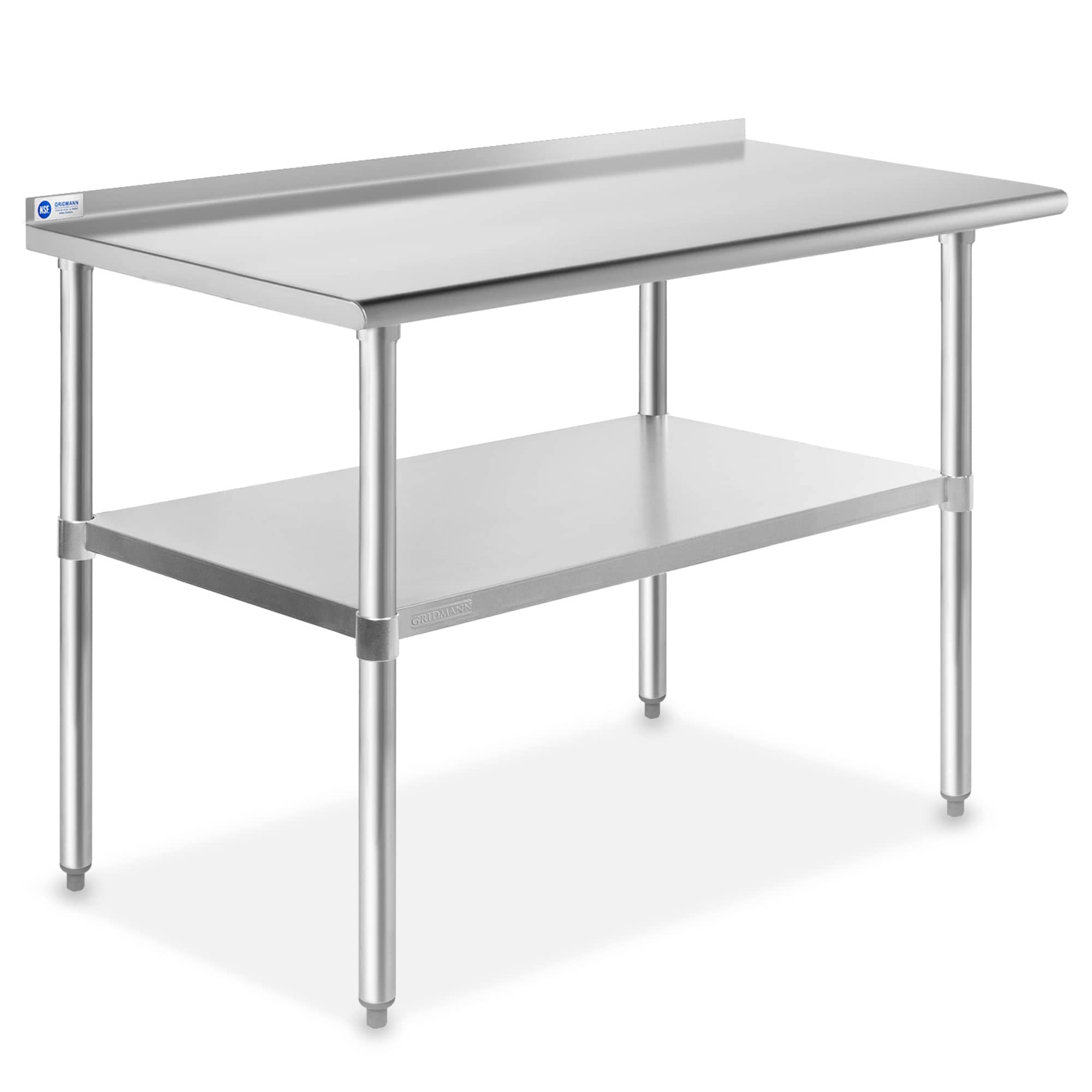 GRIDMANN GR09-BT2448. 48 x 24-in NSF Stainless Steel Prep Table with Backsplash