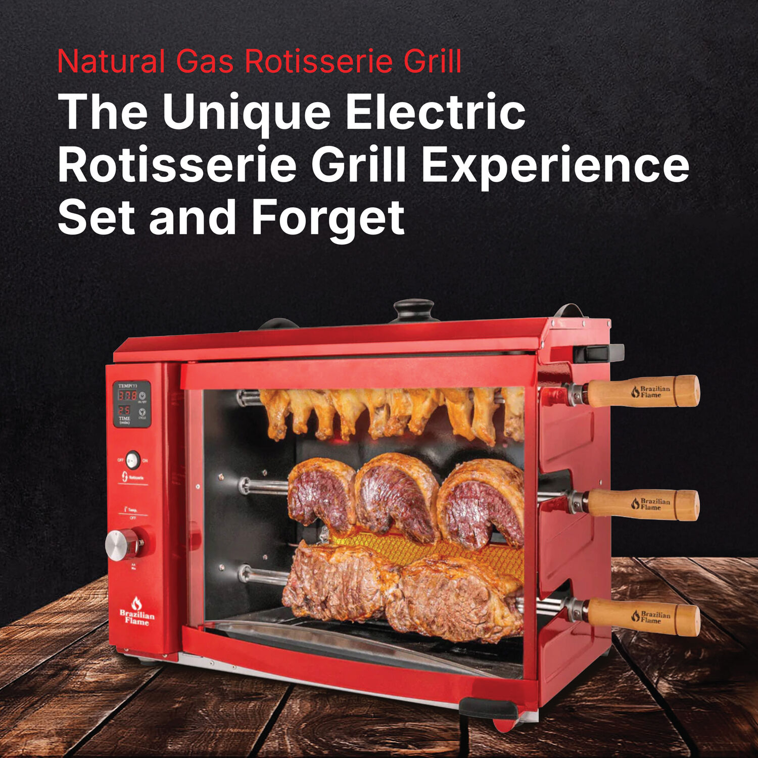 Brazilian Flame BG-03LXK-RED Tabletop-Grills - View #2