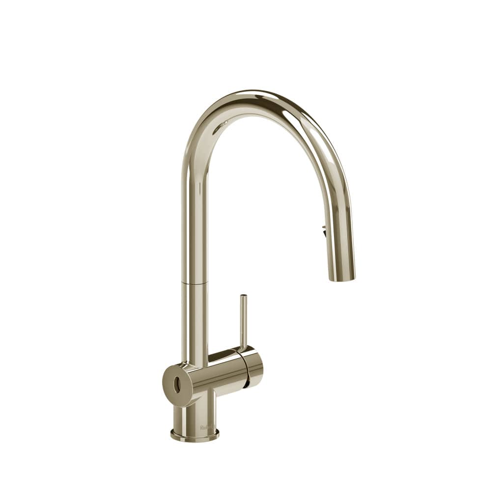 Riobel Azure Pull-Down Touchless Kitchen Faucet With C-Spout - Polished Nickel
