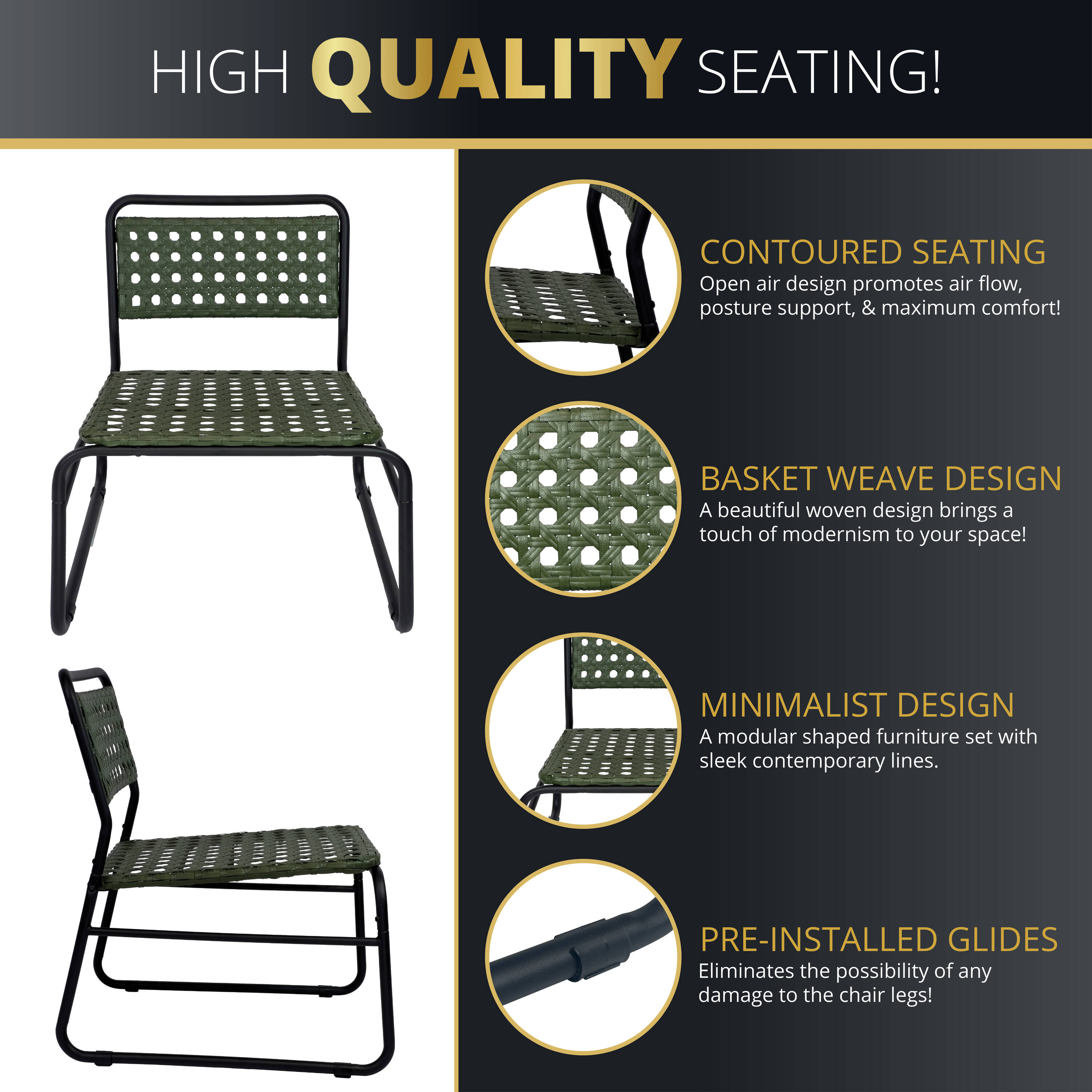 Kinger Home PBS-004GRN Patio-Dining-Sets - View #4
