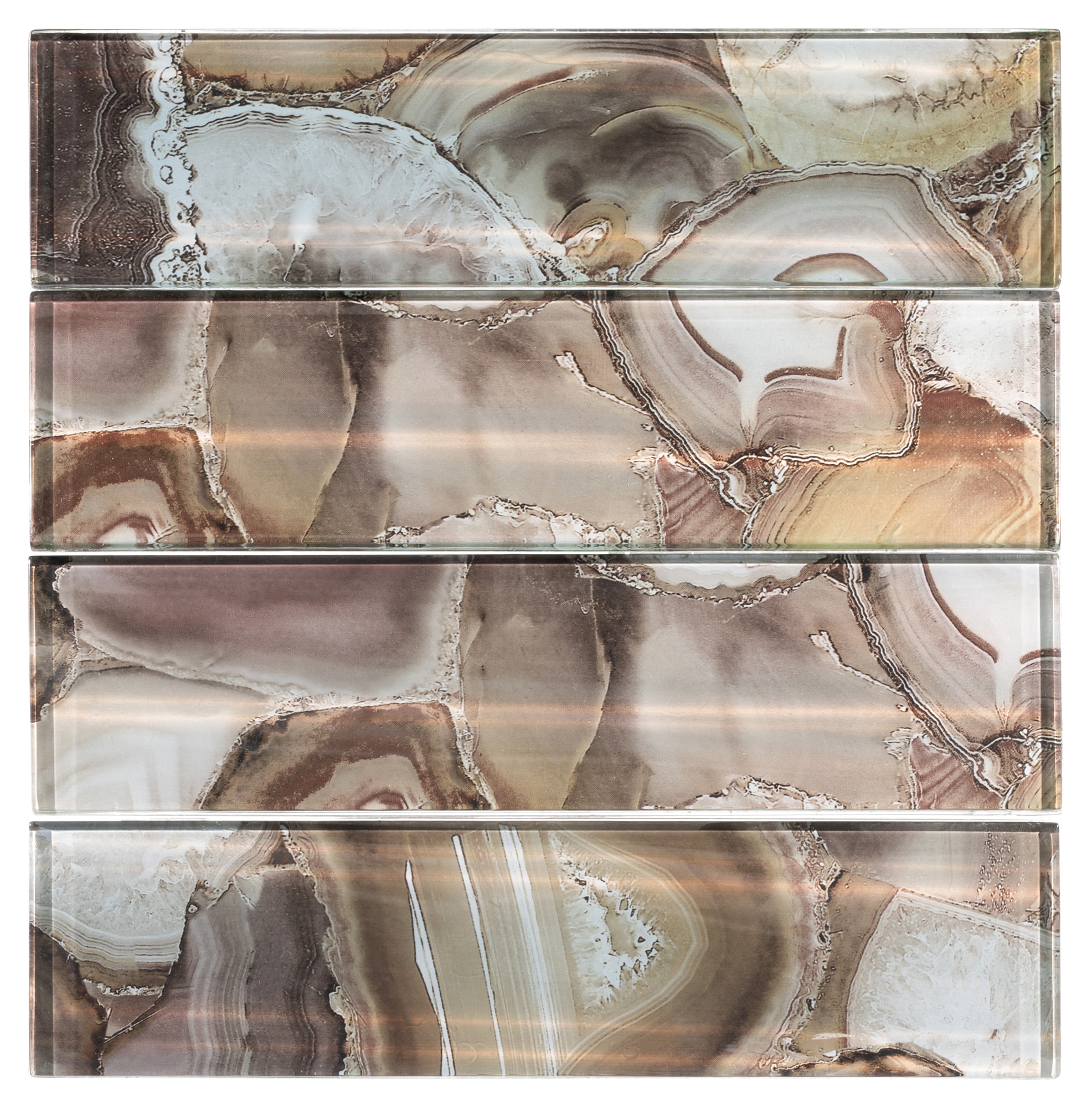 Andova Tiles ANDMYS246 Myst Toffi 3X12 3-in x 12-in Polished Glass Subway Wall Tile (3.75-sq. ft/ Carton)