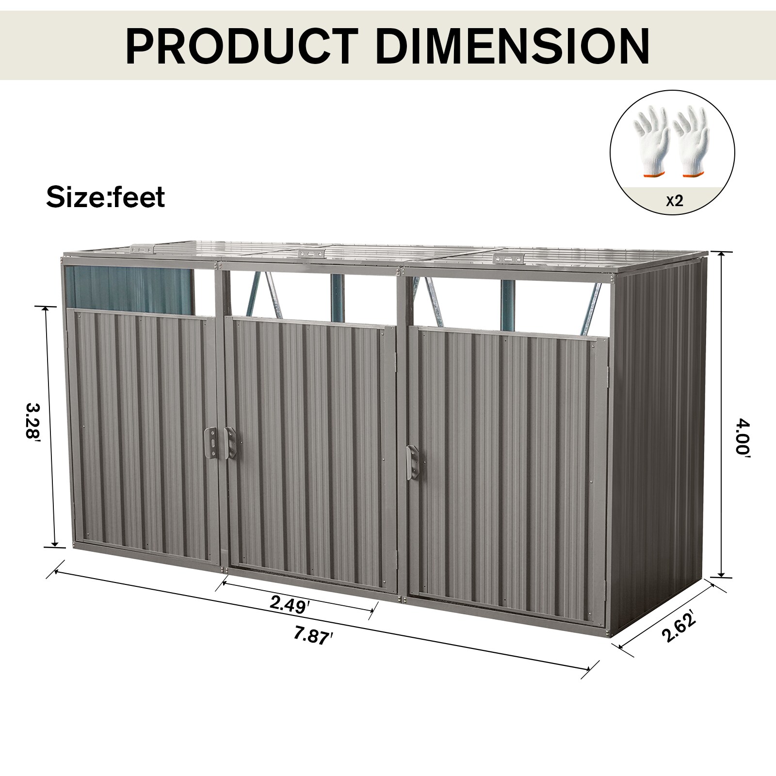 Siavonce XH133641 Metal-Storage-Buildings-Sheds - View #3