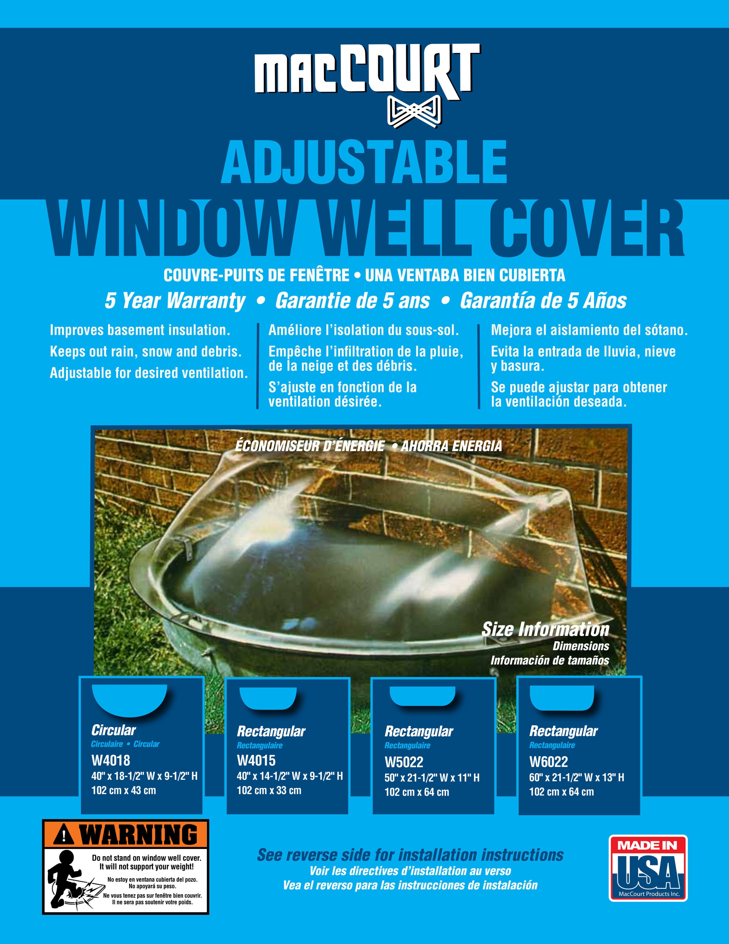 MacCourt W4015 Area-Wall-And-Window-Well-Covers - View #2