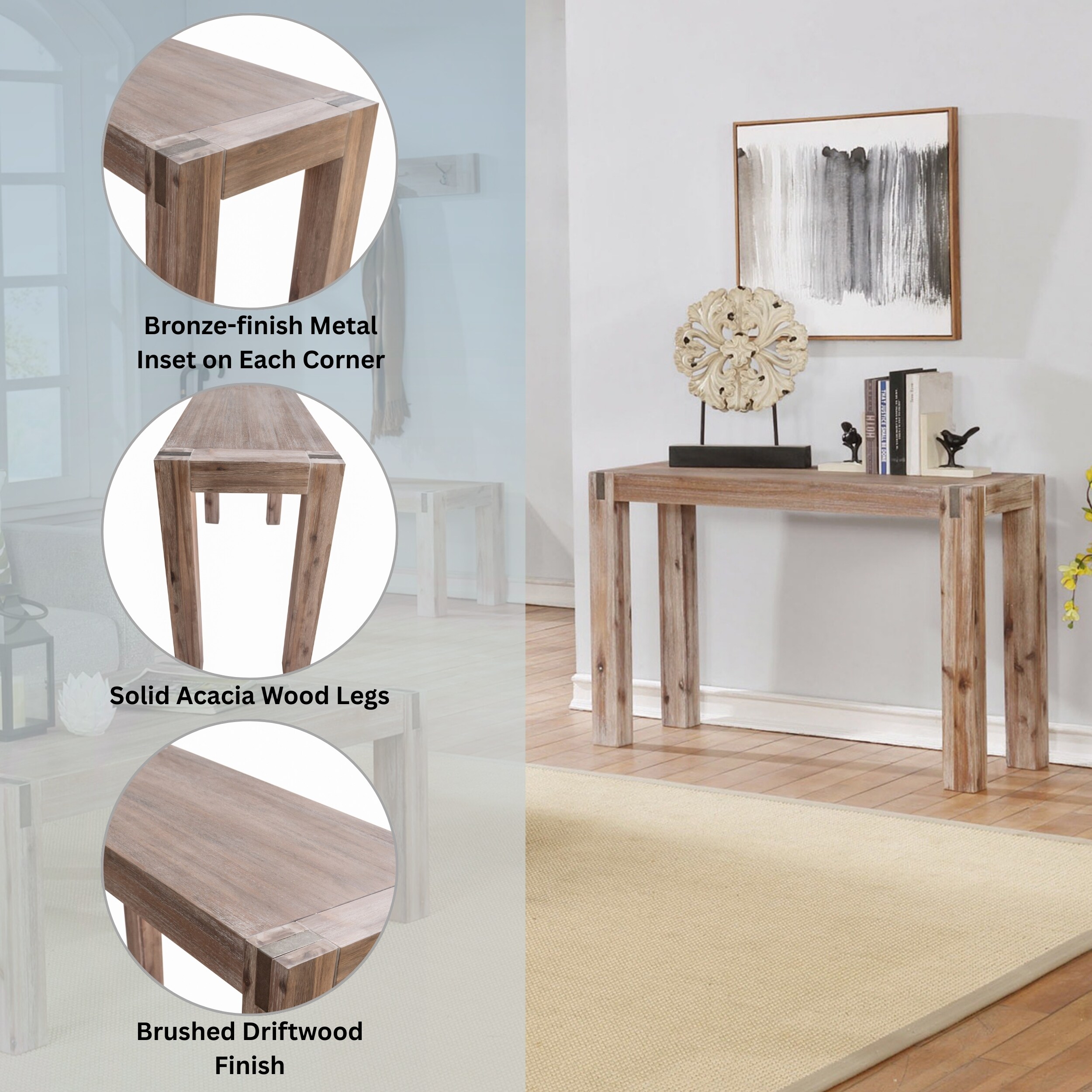 Alaterre Furniture ANWO1026 Console-Sofa-Tables - View #4