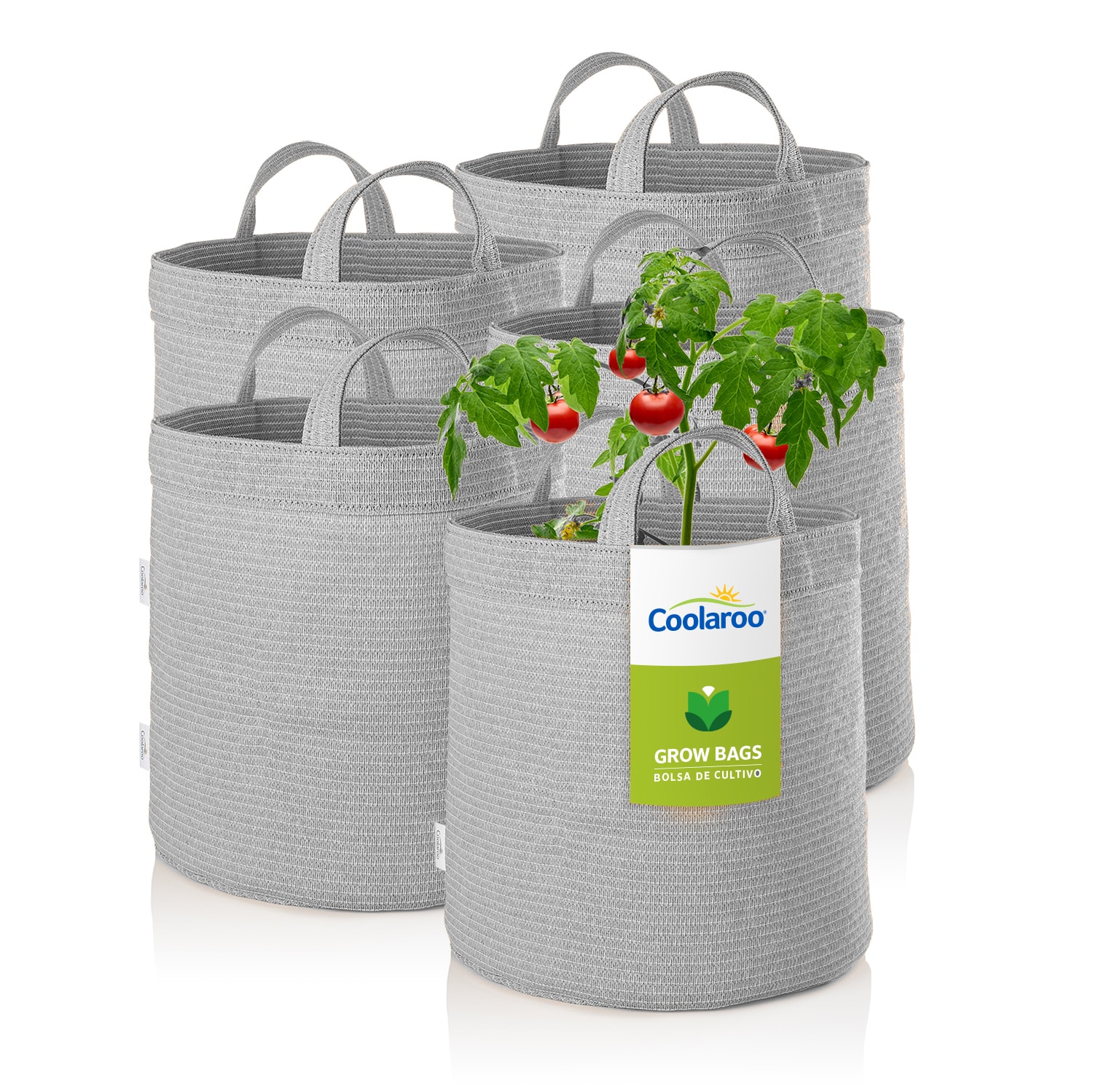 Grow Bags Garden Pots Planter 5-Pack 25-Gal Plant Growing Cloth Bag Fabric  Black
