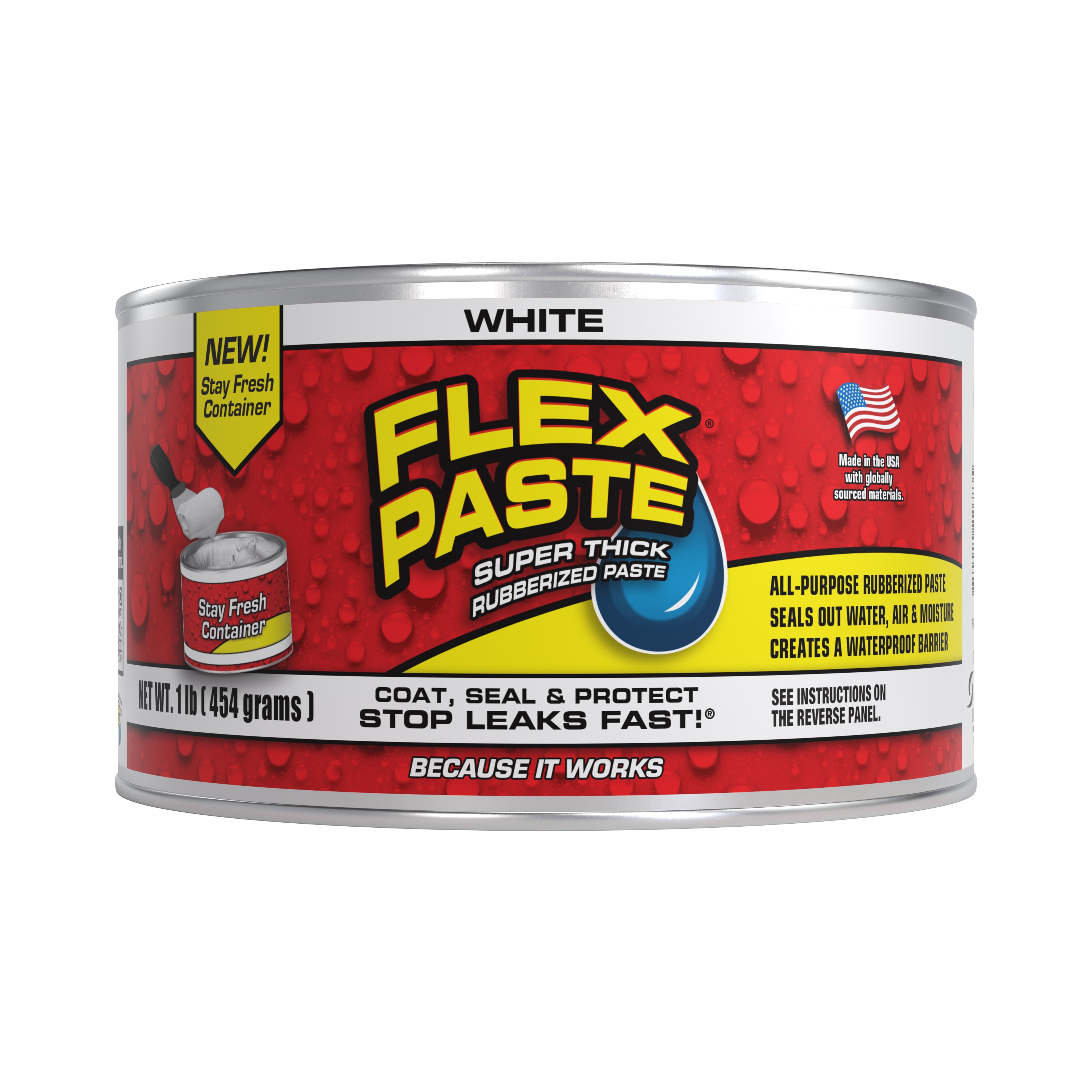 Flex Paste PFSWHTR16 16-fl oz White Paste Waterproof Rubberized Coating