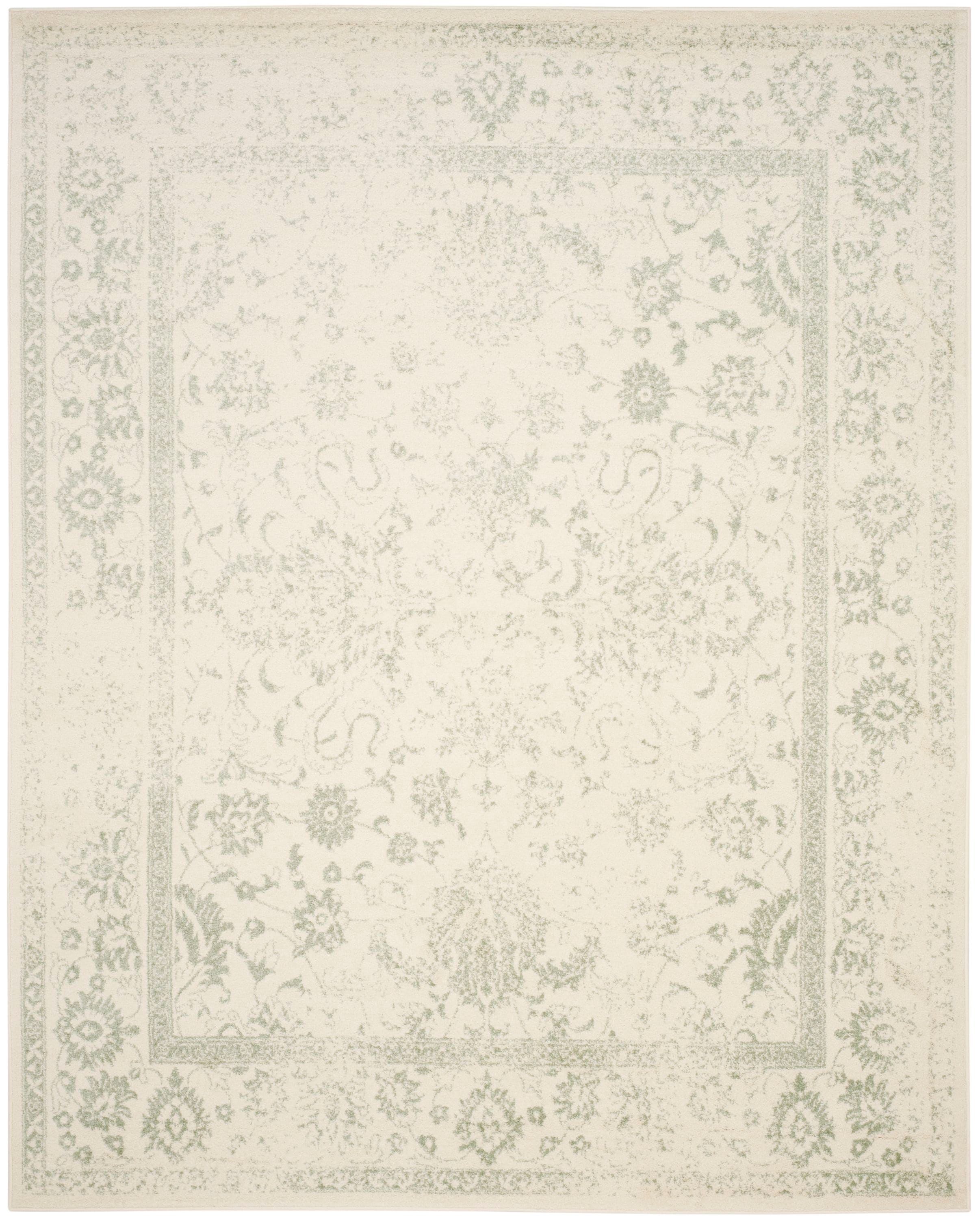 Safavieh ADR109V-8 Adirondack Kashan 8 x 10 (ft) Loomed Polypropylene Ivory/Sage Rectangular Indoor Distressed/Overdyed Vintage Area rug