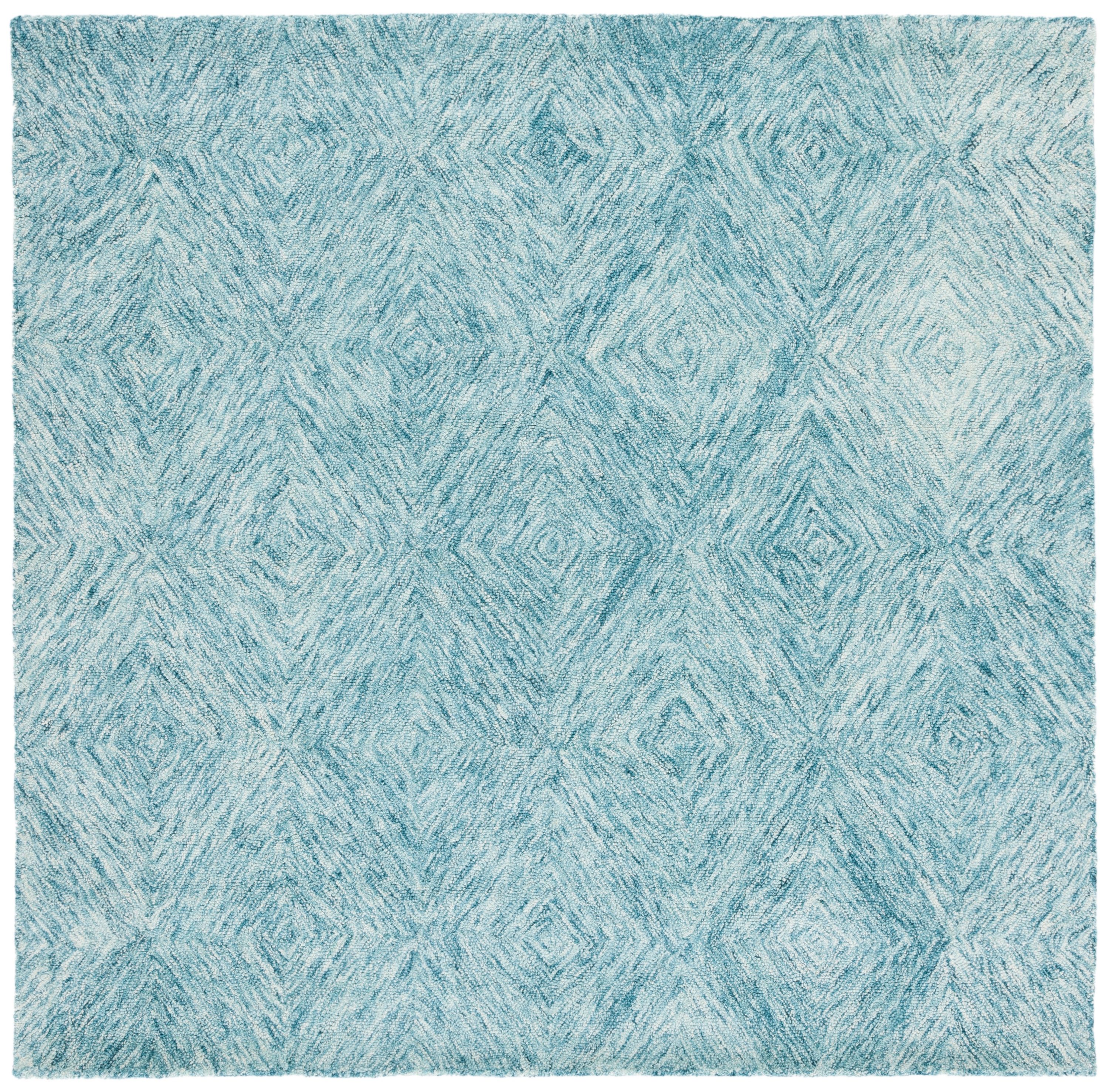 Safavieh MET105J-6SQ Metro Gerdie 6 x 6 (ft) Tufted Wool Light Blue Square Indoor Geometric Farmhouse/Cottage Area rug