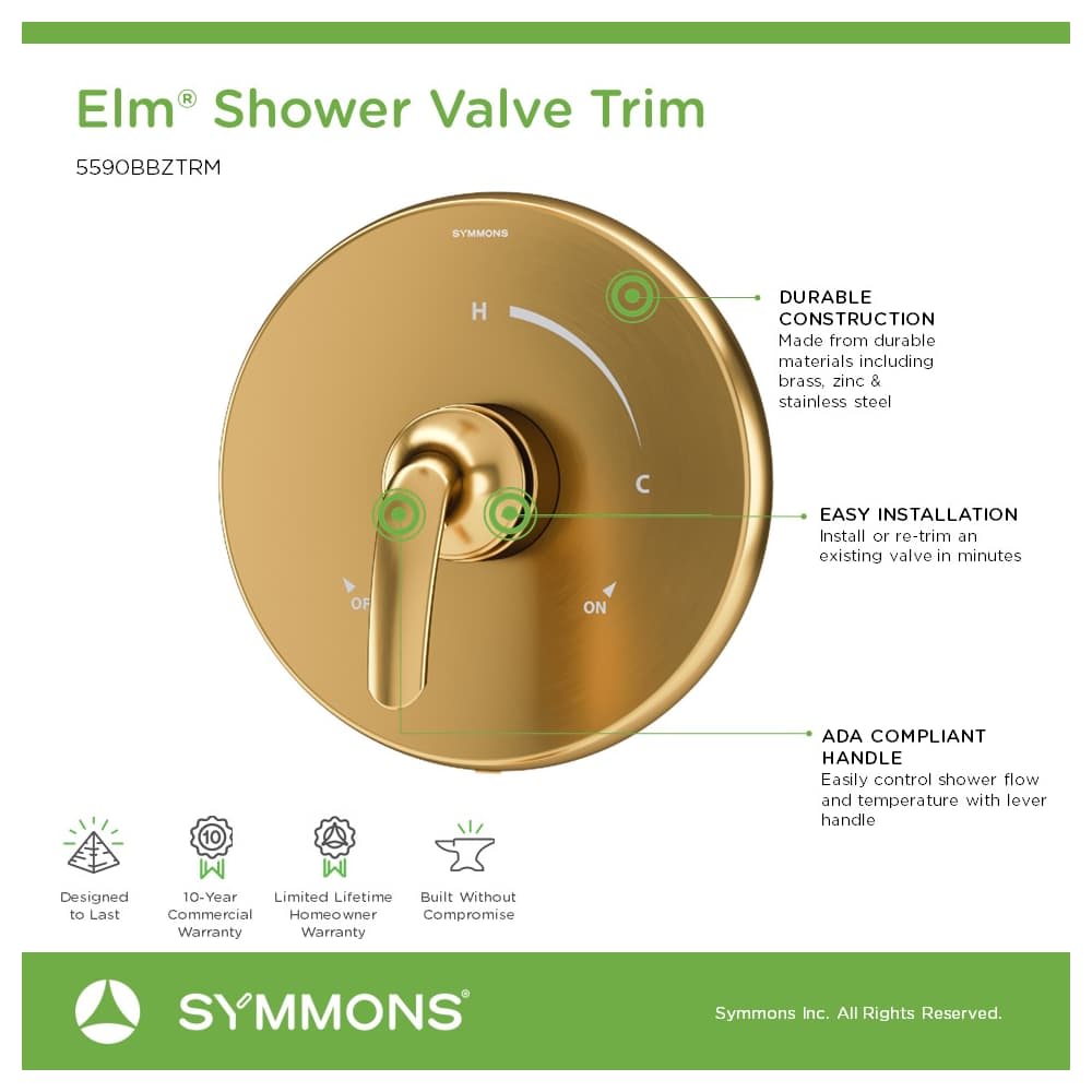 Symmons 5590STNTRM Shower-Handles - View #8