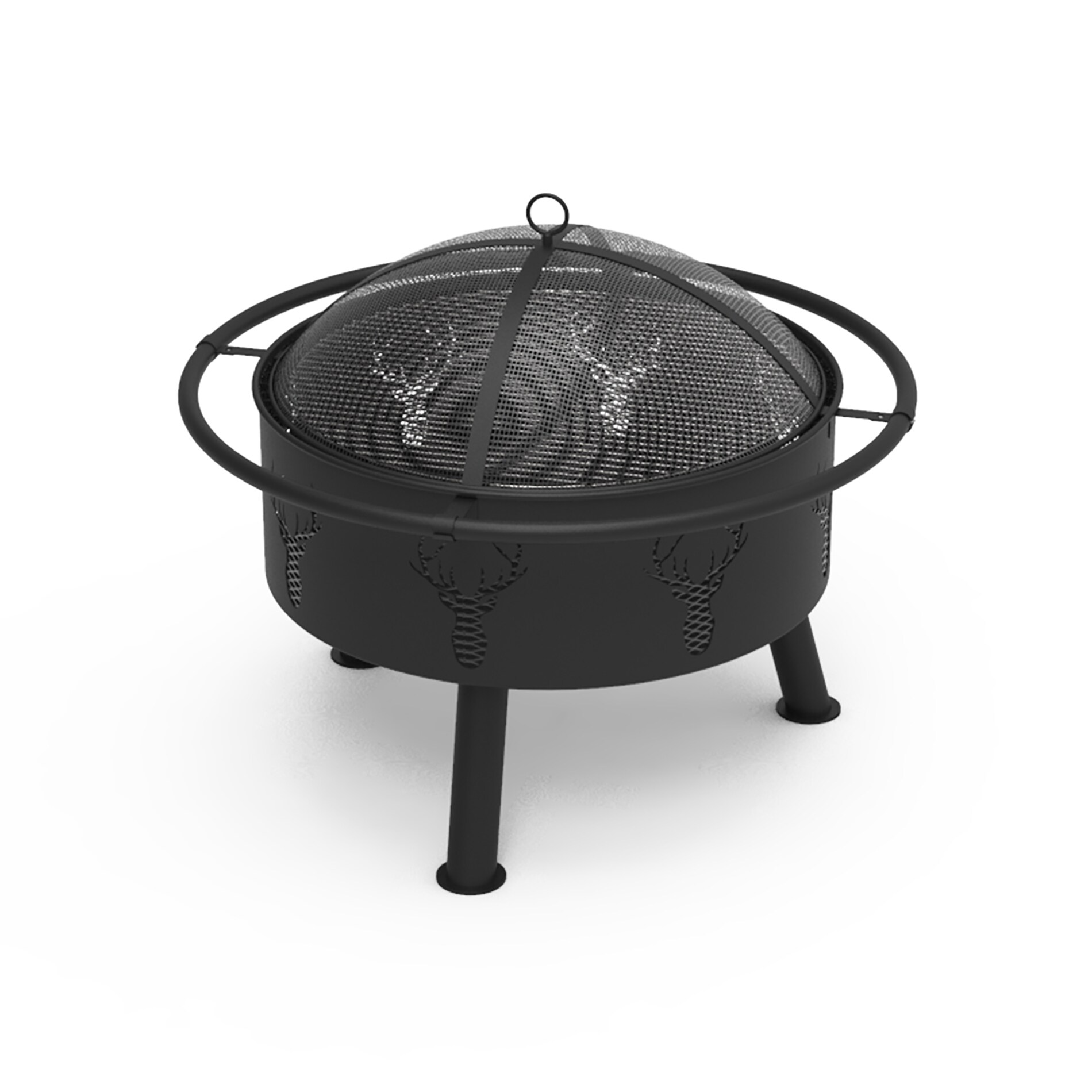 Blue Sky Outdoor Living 36-in Round Barrel Fire Pit with Swing Away Grill, Black