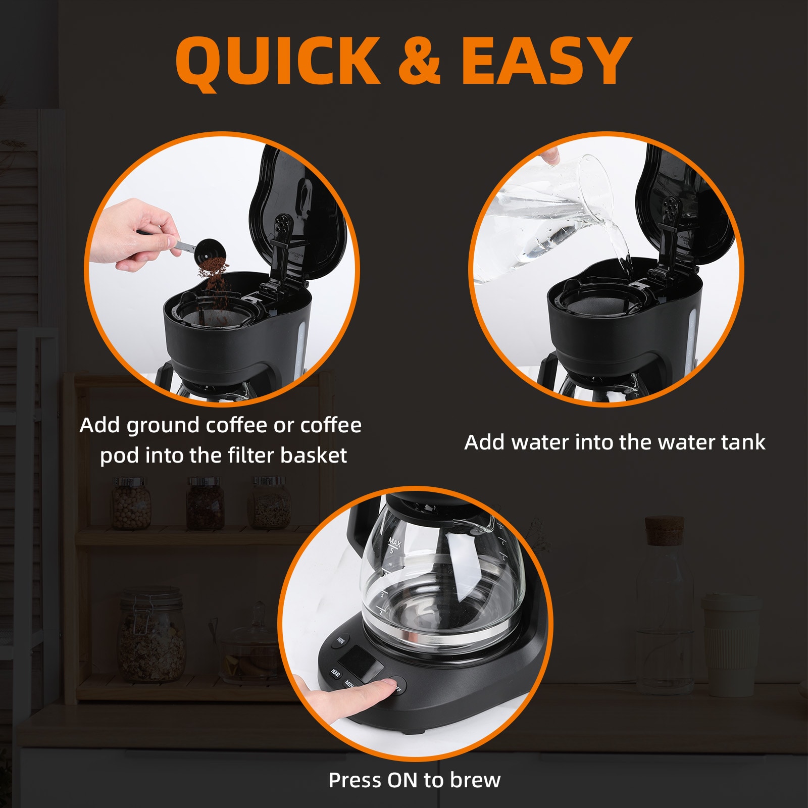 COWSAR LSCM3710H-BLACK Coffee-Makers - View #6