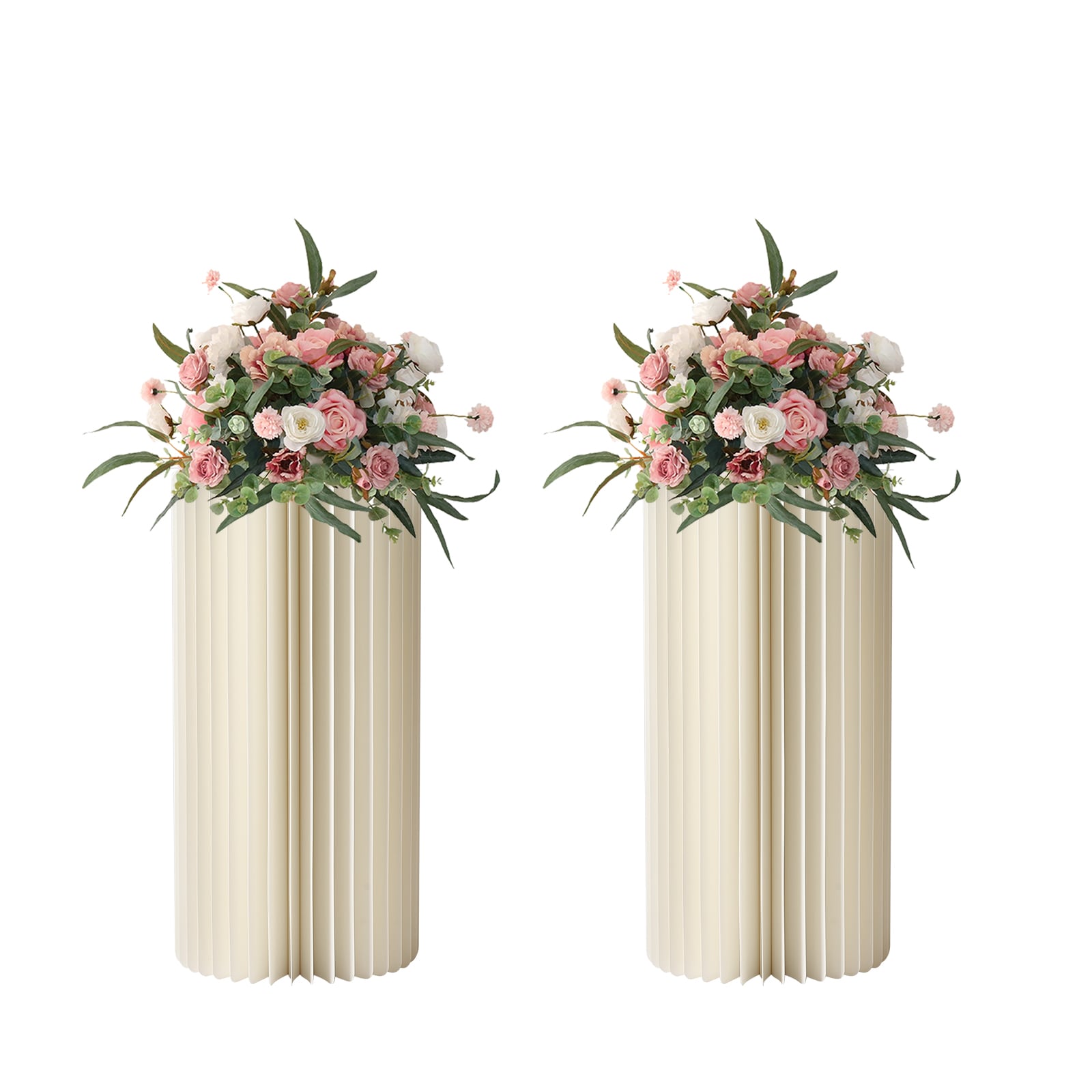 CNCEST JJOUL8G5WDZJ8 23-Inches H x 11-Inches W 2Pcs Foldable Cardboard Cylinder Indoor/Outdoor Round Acrylic Plant Stand