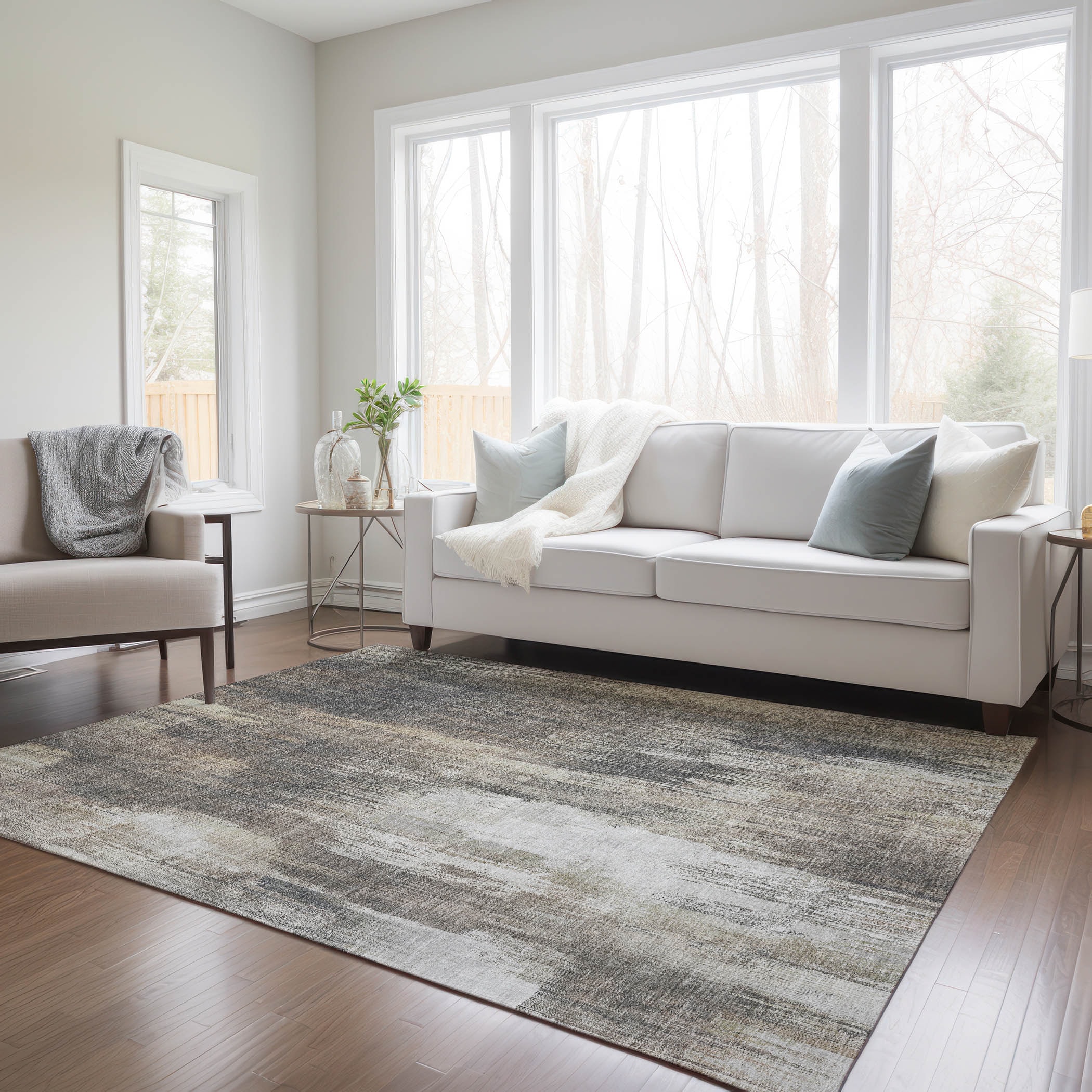 Addison Rugs ACN567TP5X8 Chantille ACN567TP 5 x 7 (ft) Polyester Taupe Rectangular Indoor/Outdoor Geometric Machine washable Area rug