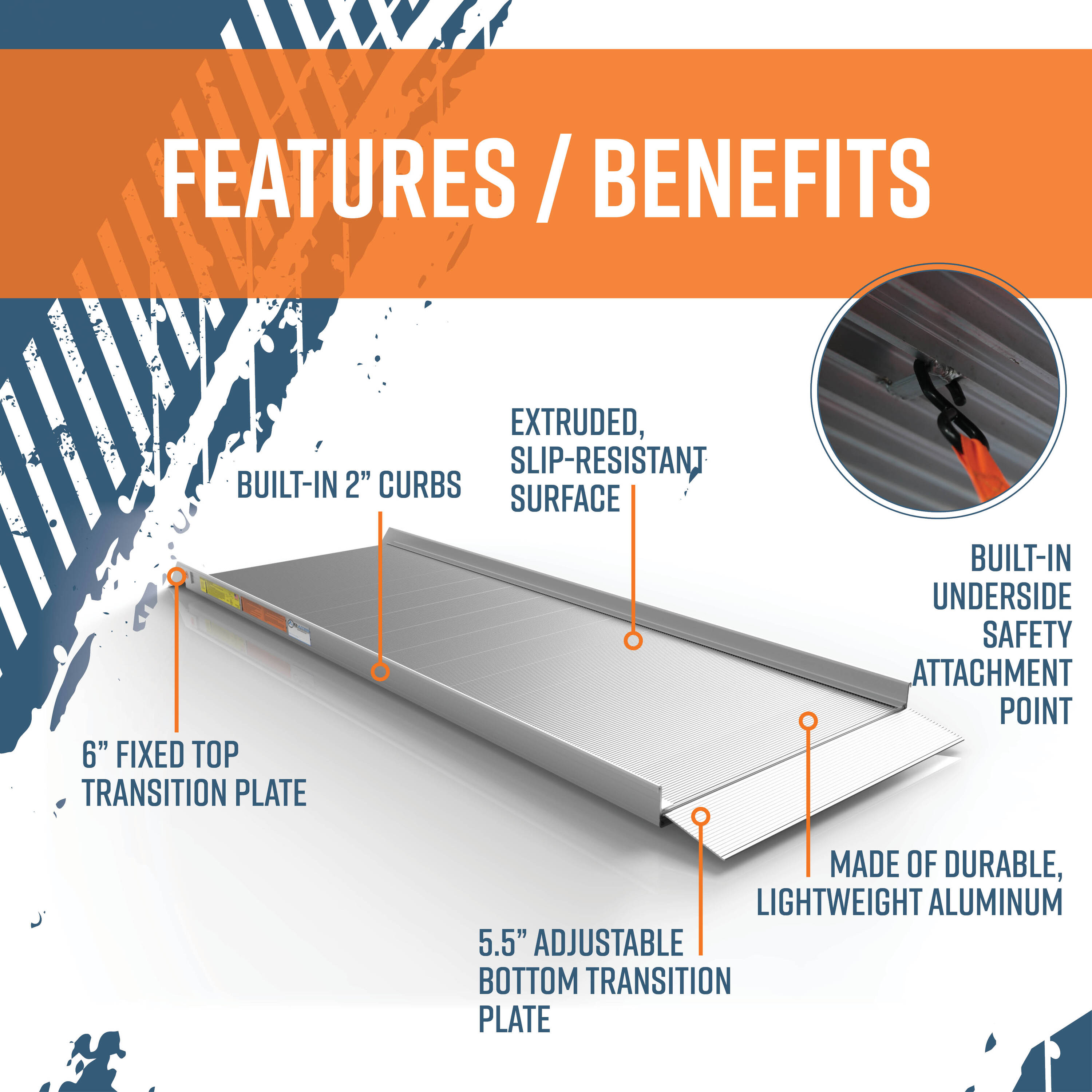 EZ-ACCESS 2.63-ft x 8-ft 1200 Lbs. Capacity Loading Ramp TRAVERSE WR08 Sansujyuku sansujyuku.com