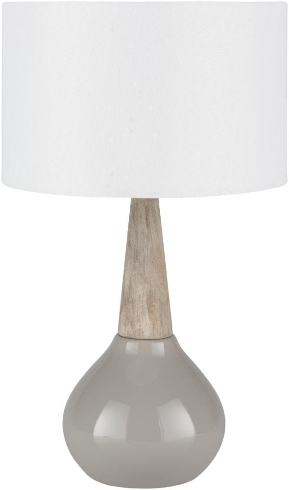 Livabliss Kent 18.75-in Medium Gray On/Off Switch Table Lamp with Linen ...