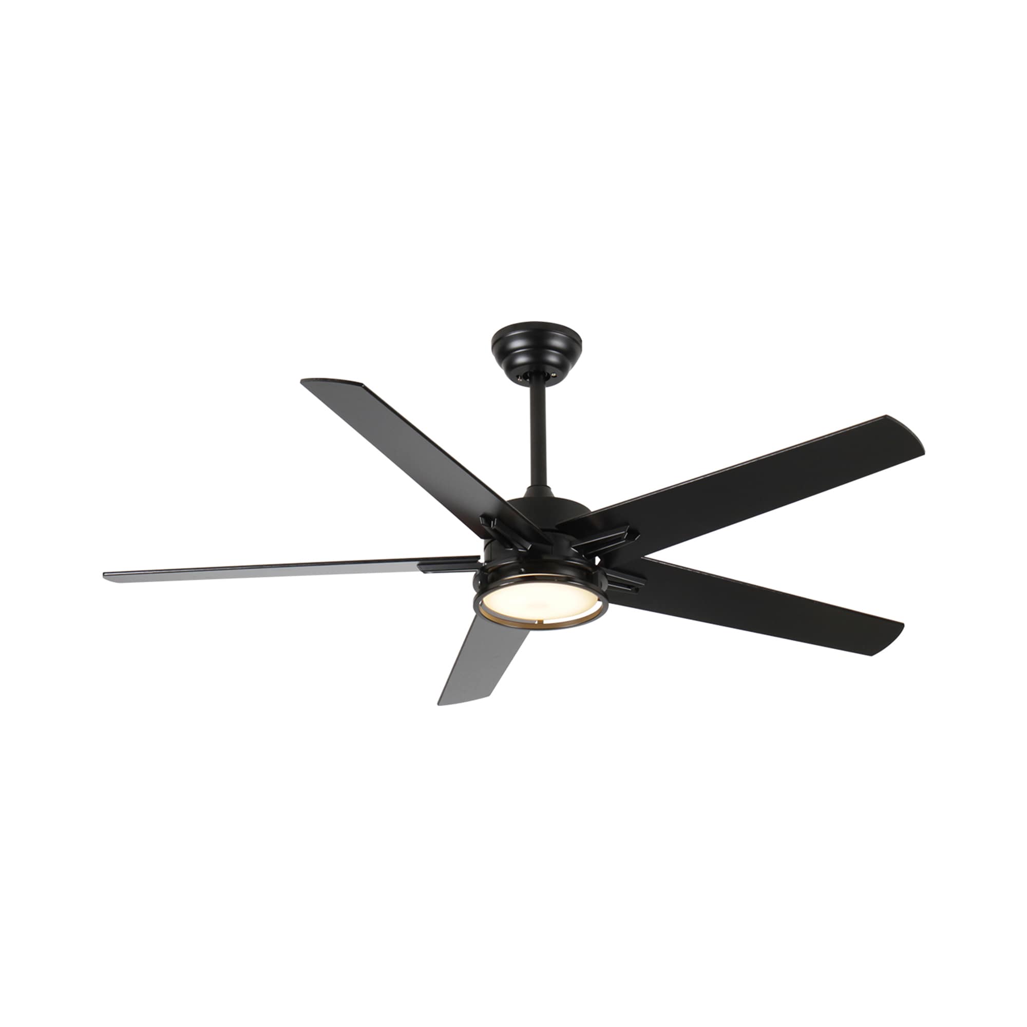 Bybafun YB5700099 52-in Color-Changing Integrated LED Outdoor Black with MDF Blades Ceiling Fan With Light - Remote Included ( 5 -Blade )