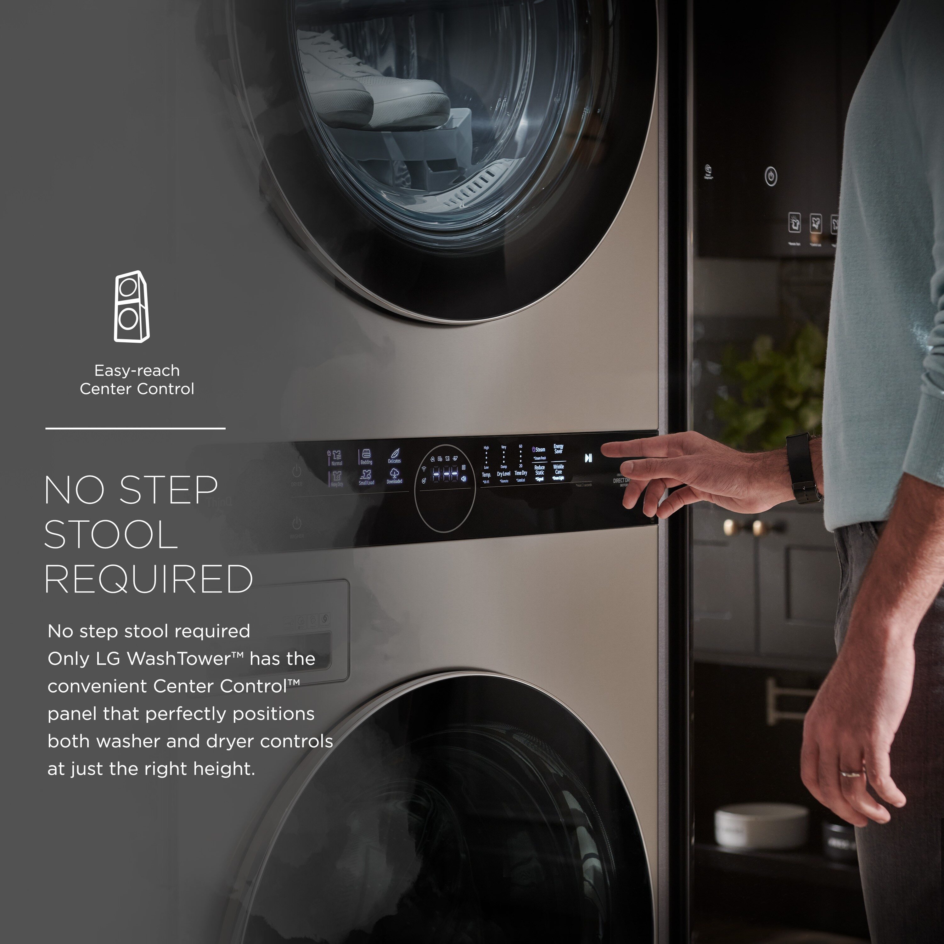 LG STUDIO Wash Tower Gas Stacked Laundry Center with 5-cu ft Washer and  7.4-cu ft Dryer (ENERGY STAR) in the Stacked Laundry Centers department at | Schranksysteme