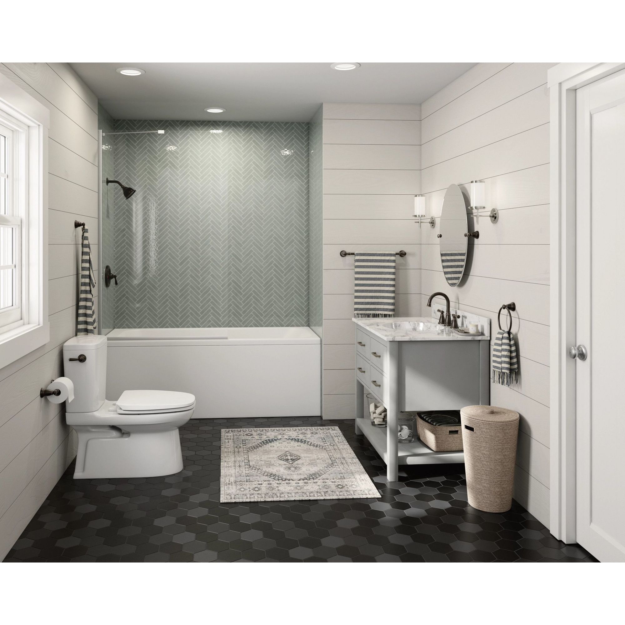 Elegant Banbury Widespread Bathroom Faucet in Mediterranean Bronze