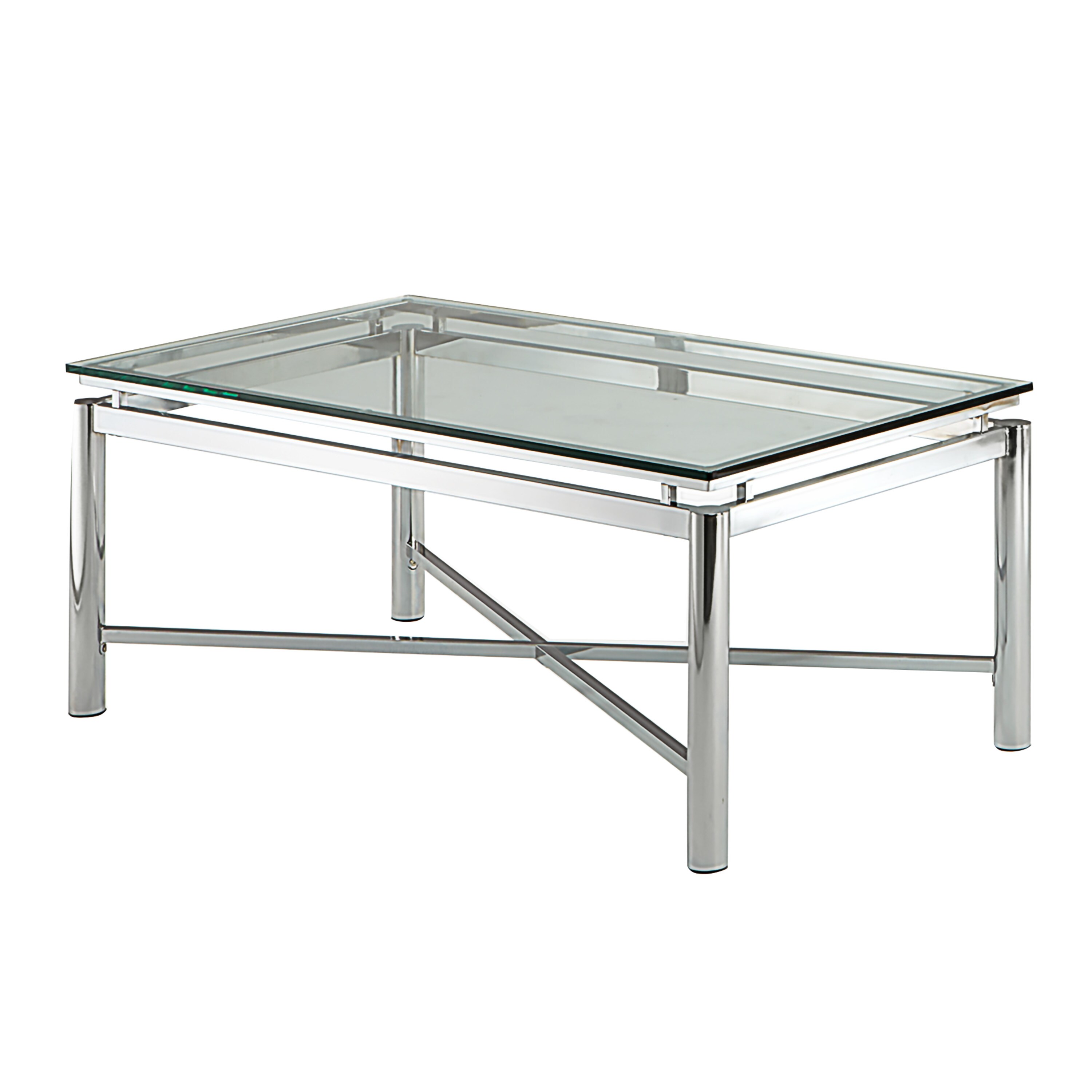 Steve Silver NV100CTBL Nora Clear Glass Modern Coffee Table