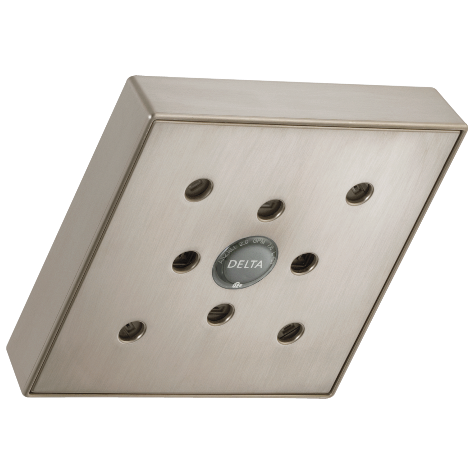 Delta RP70171SSPR 1.0 -Spray Lumicoat Stainless 6-in Square Fixed Rain Shower Head 1.75 GPM