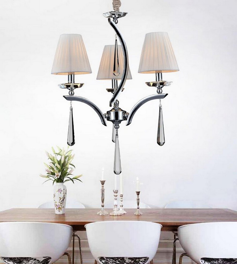 CWI Lighting 5316P18C-3 Alice 3-Light Chrome Modern/Contemporary Damp Rated Chandelier