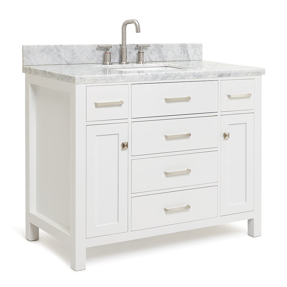 Beaumont Decor Hampton 43-in White Undermount Single Sink Bathroom ...