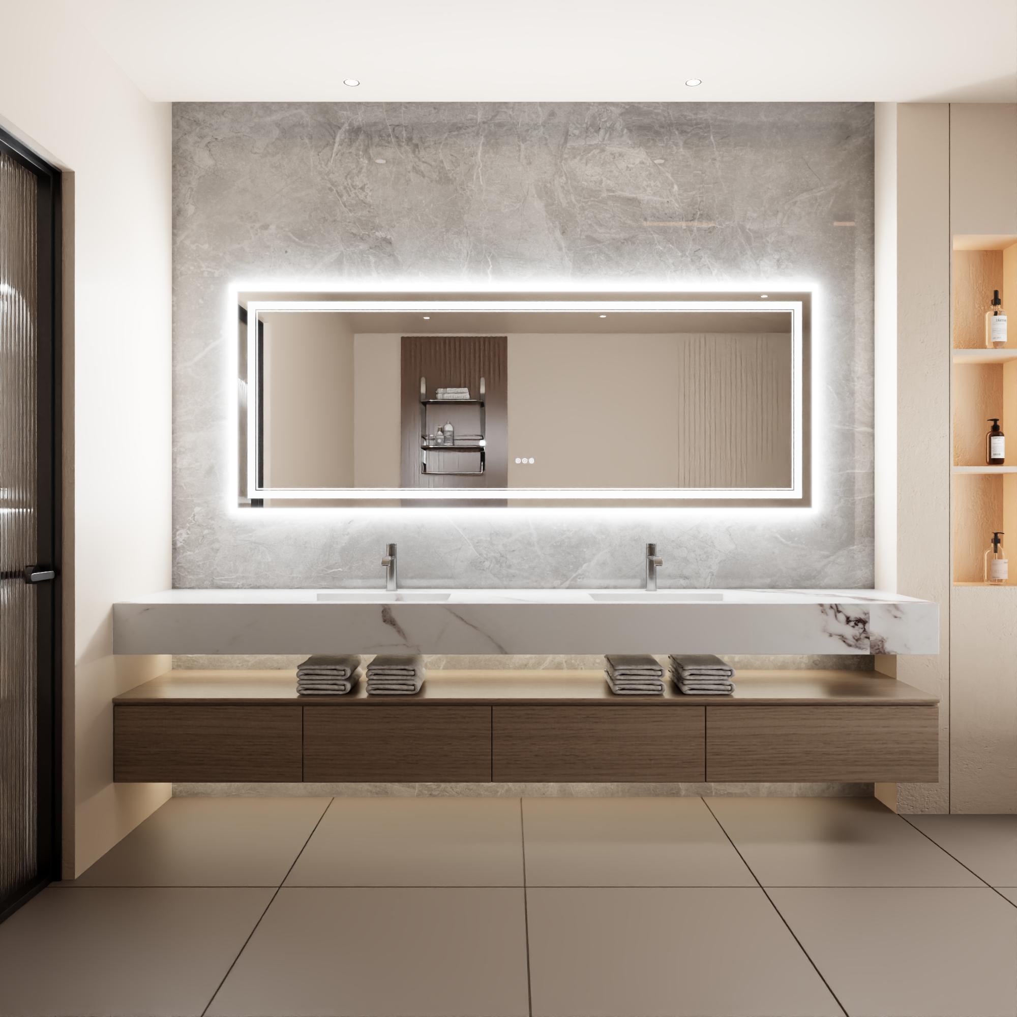Bayfeve BFKF-4836D4-MIR Framed-Bath-Mirrors - View #4