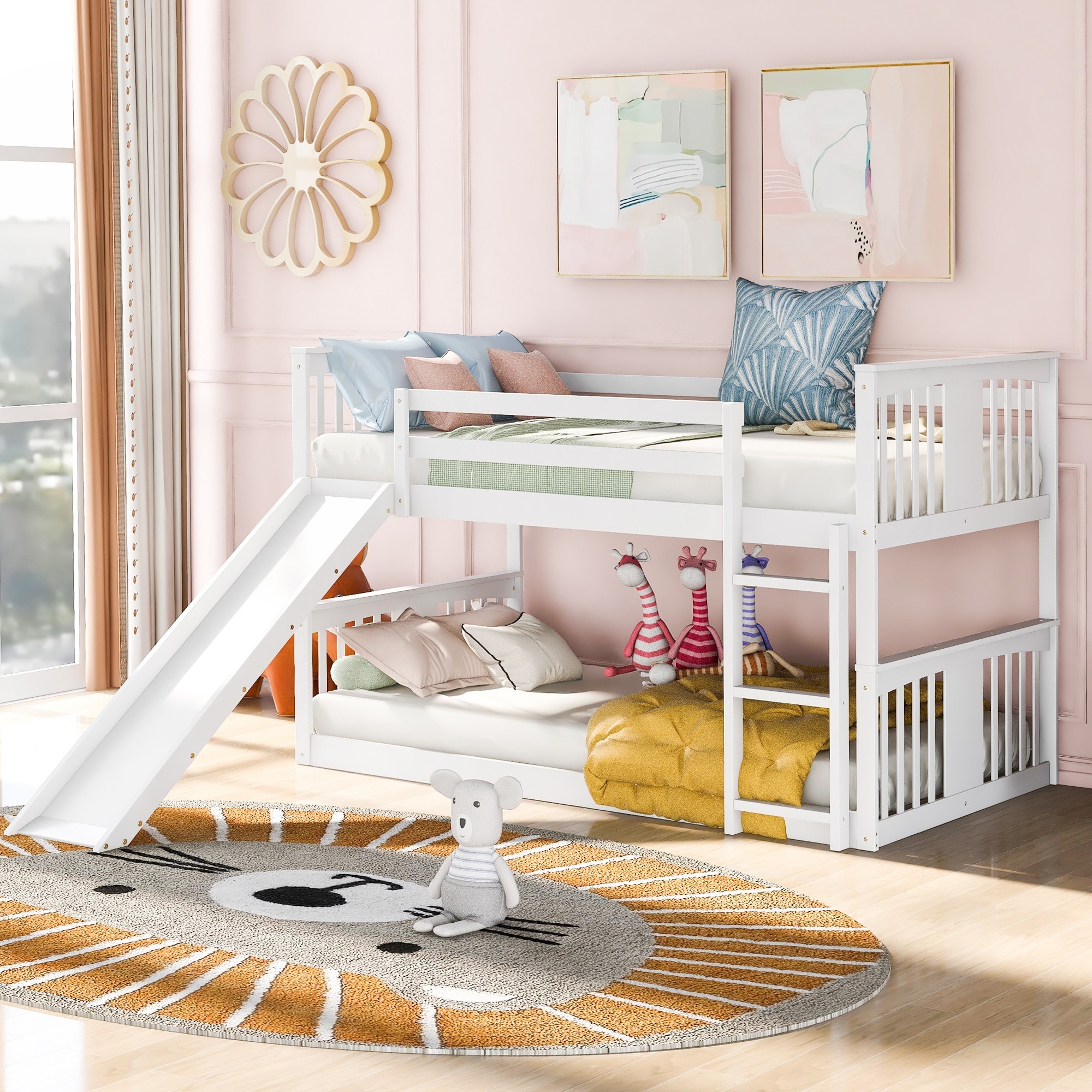 Yiekholo LL-1153AAK White Twin over twin Bunk Bed - Thumbnail