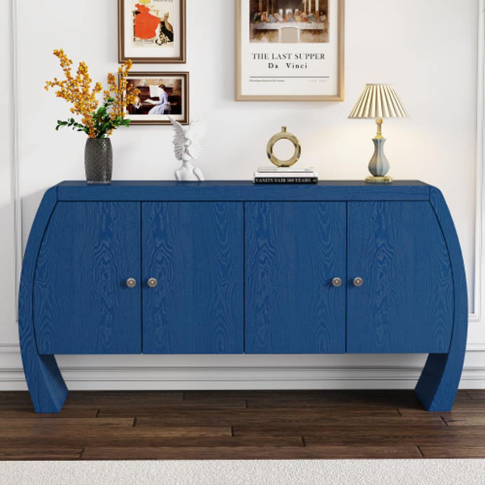 Oaks Decor OAN711277V Storage Cabinet Sideboard Contemporary/Modern Navy Sideboard
