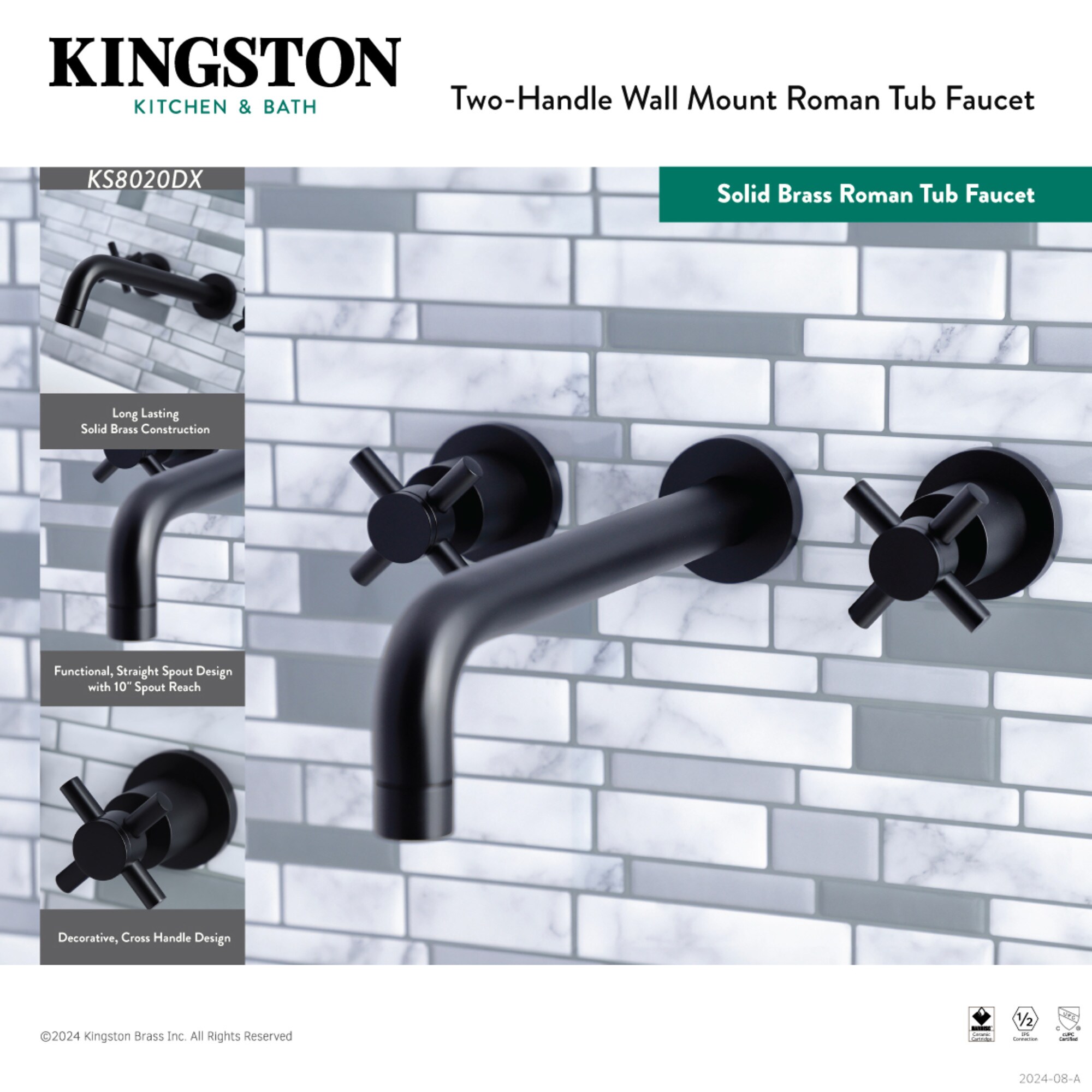 Kingston Brass WLKS8021DX Roman-Tub-Faucets - View #4