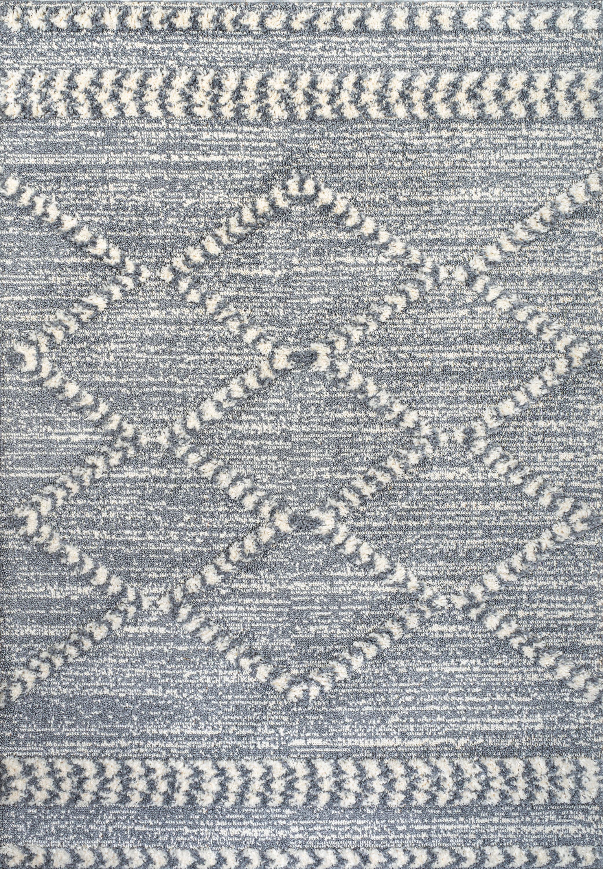 Modern Moroccan Trellis High-Low Gray 4' x 6' Area Rug