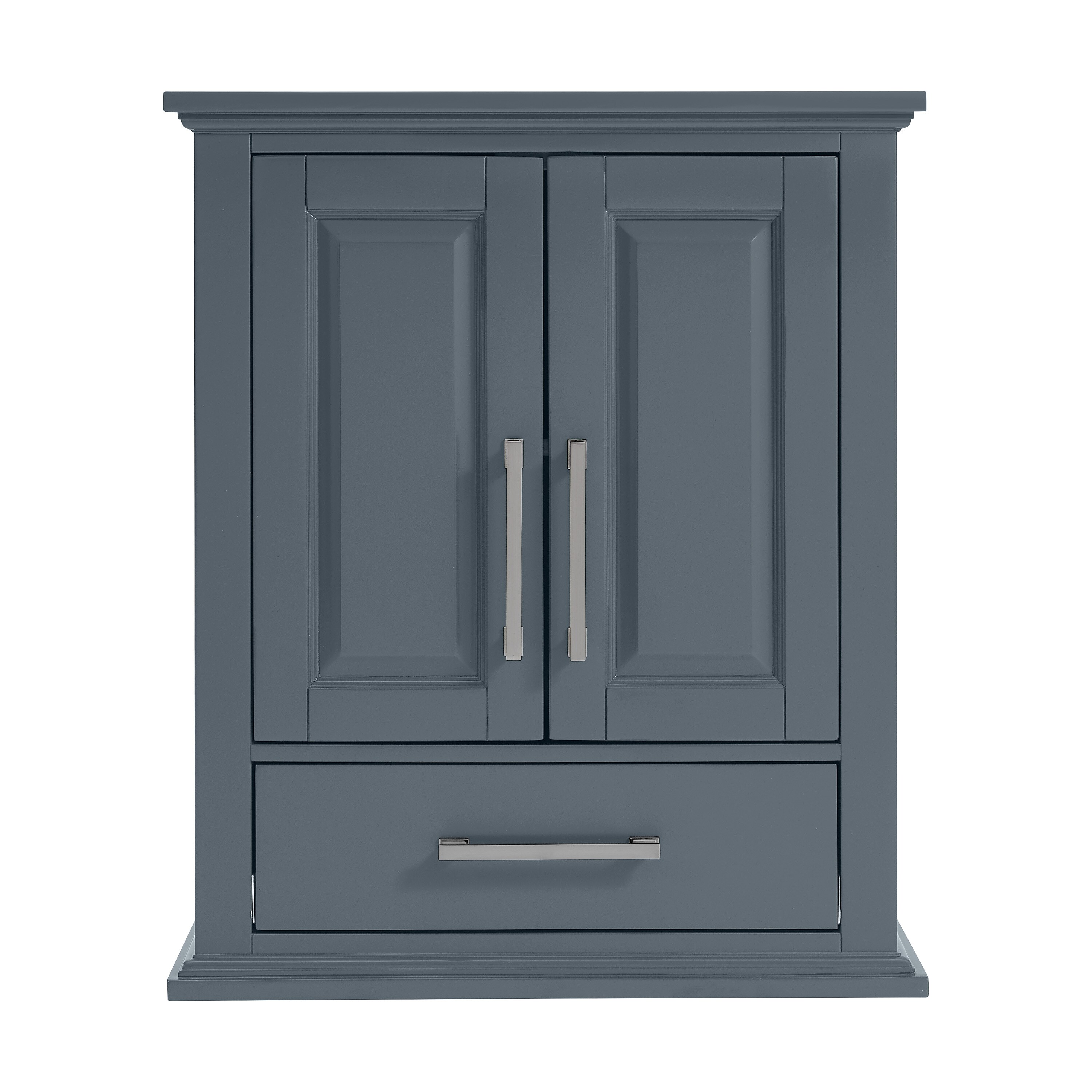 allen + roth Brookview 24-in x 29-in x 10-in Slate Blue Soft Close Bathroom Wall Cabinet