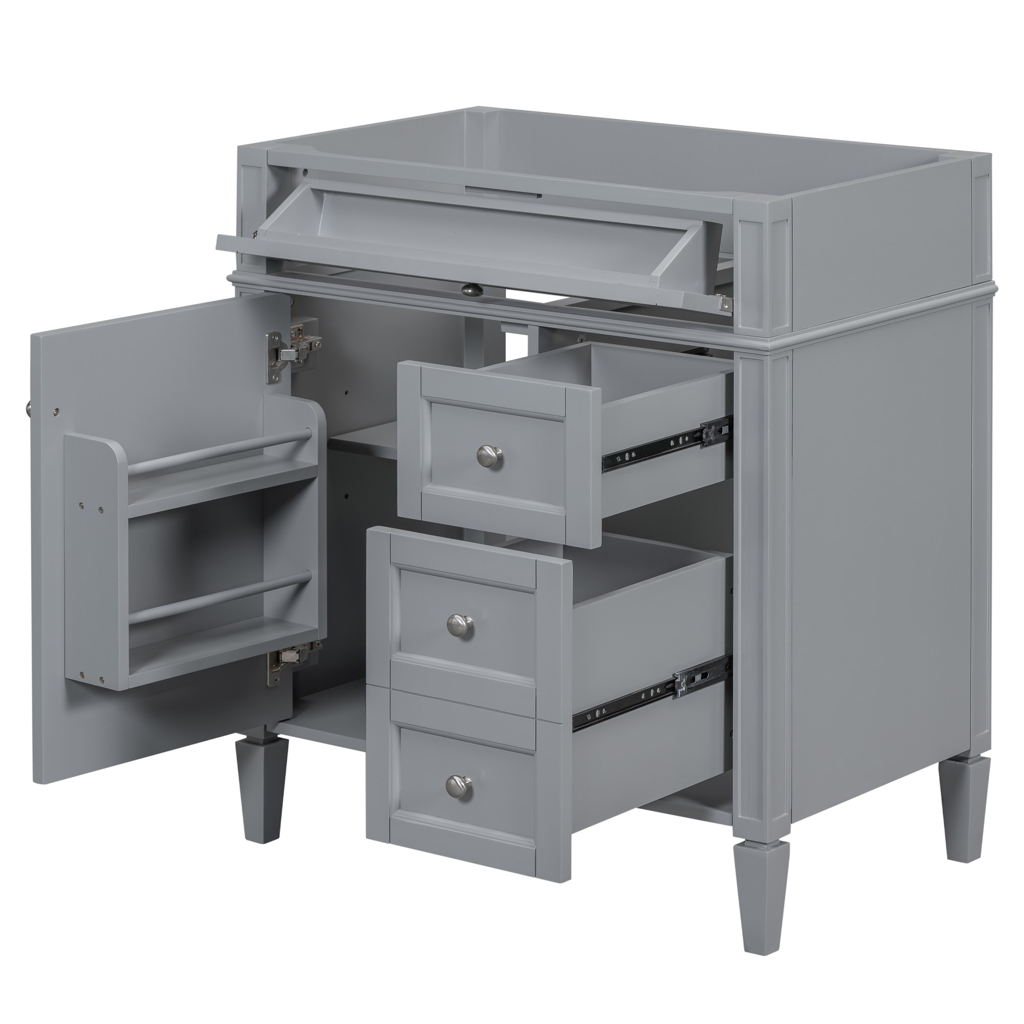 Tinyhomie - 30inch Bathroom Vanity without Top Sink Modern Bathroom Storage Cabinet with 2 Drawer...
