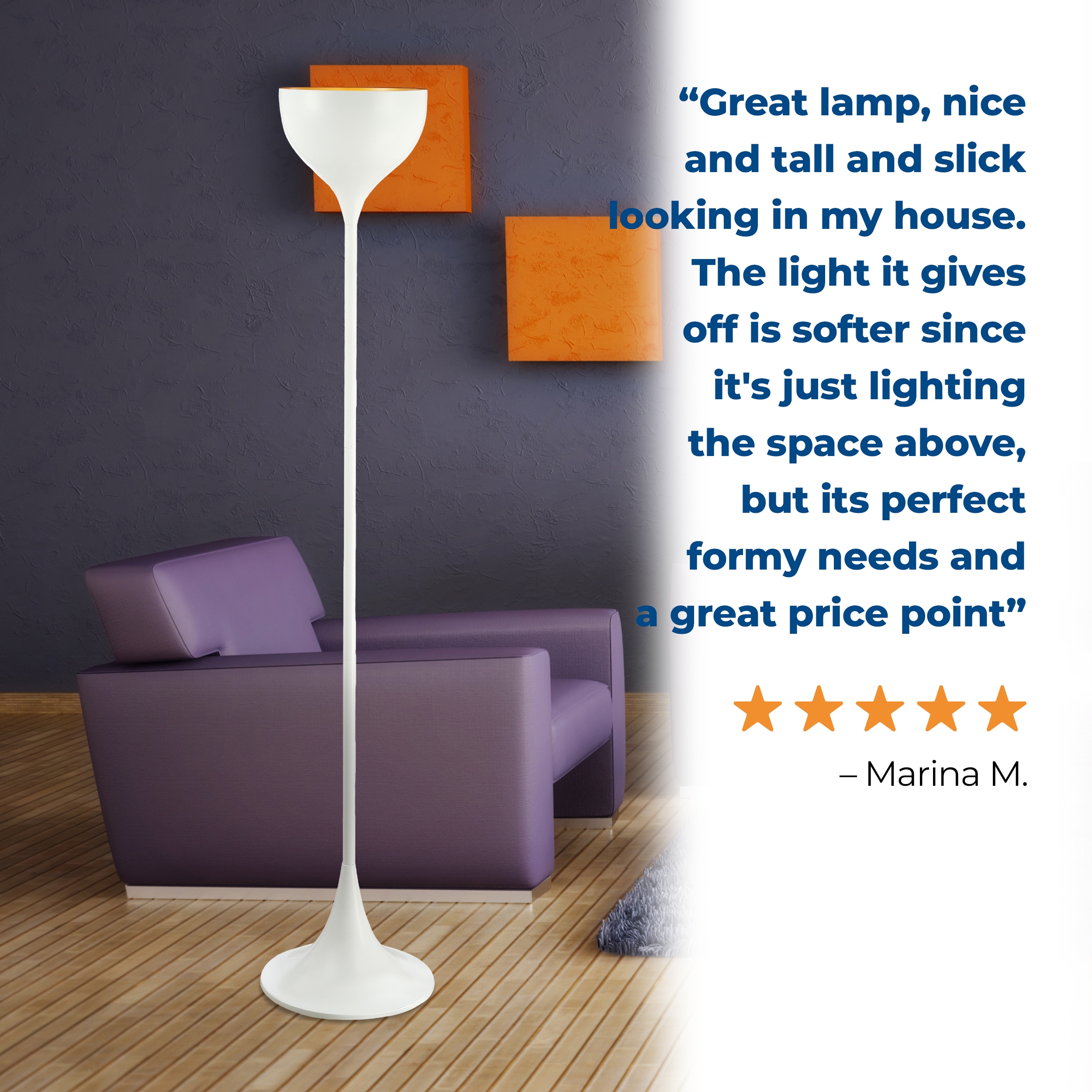 Joyce 69.5" White Metal LED Arc Floor Lamp