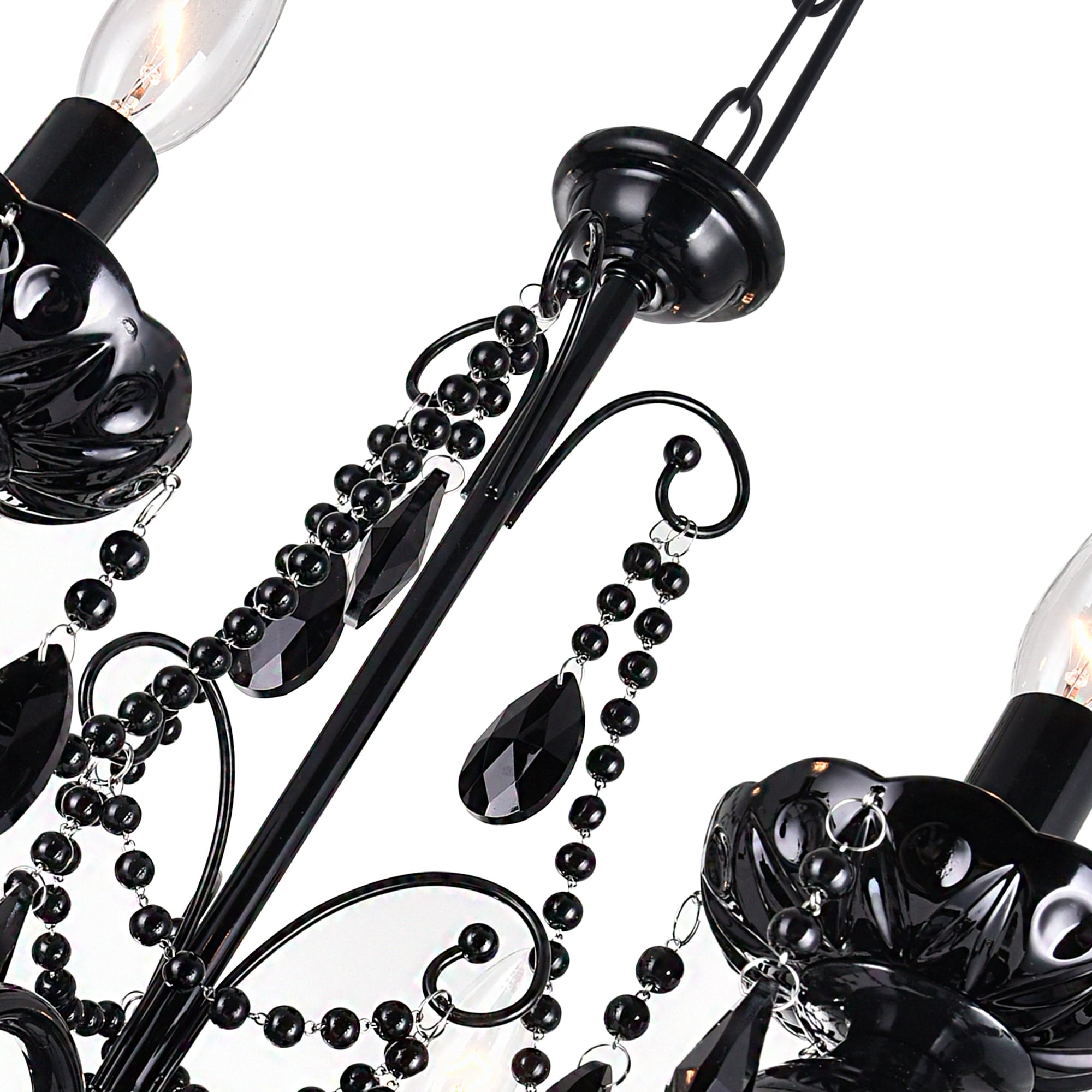 Keen 9-Light Black Crystal Candelabra Chandelier