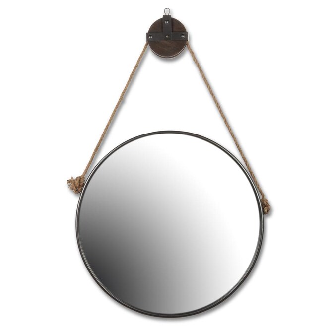 W Round Black Framed Wall Mirror, 42 Round Mirror With Black Frame