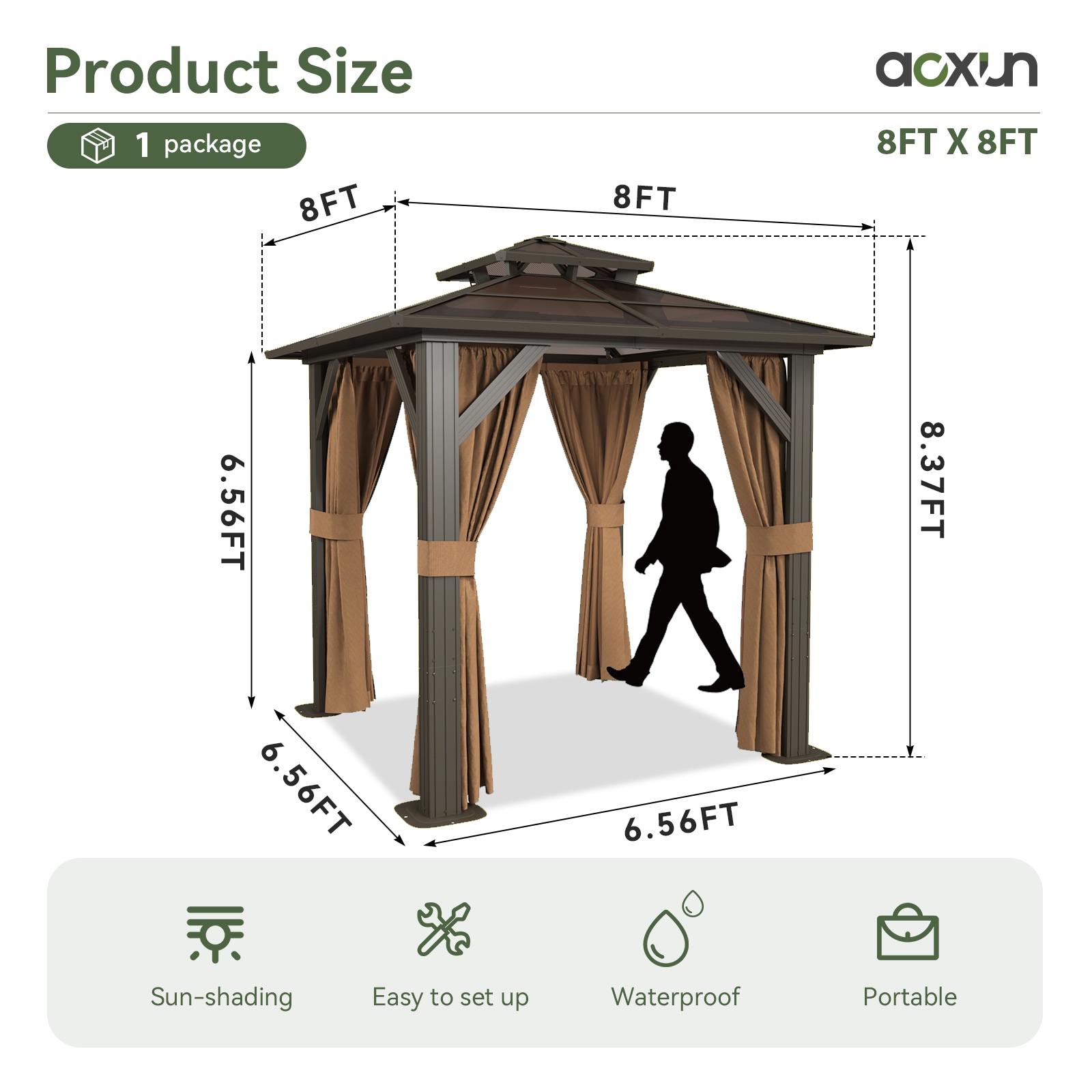 AOXUN AX-401B15 Wood-Resin-Gazebos - View #6
